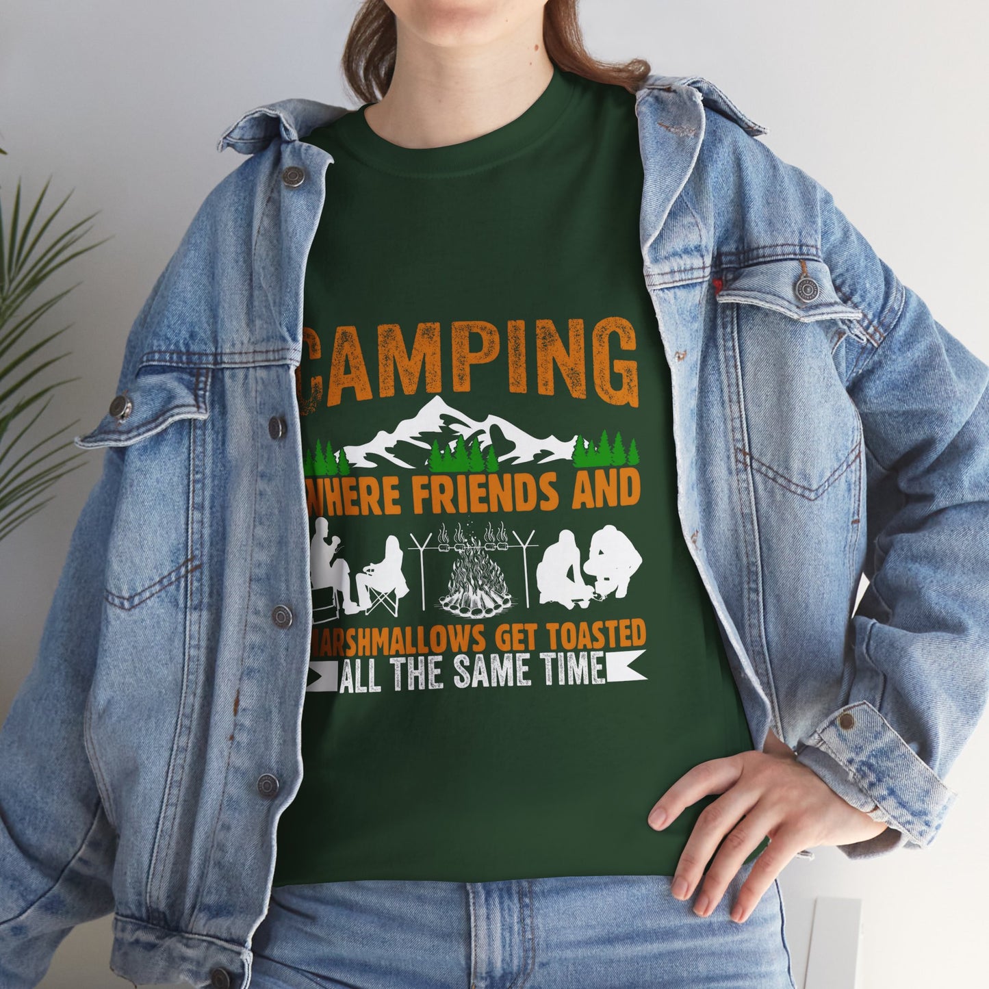 Camping Friends Unisex Heavy Cotton Tee - Perfect for Outdoor Adventures