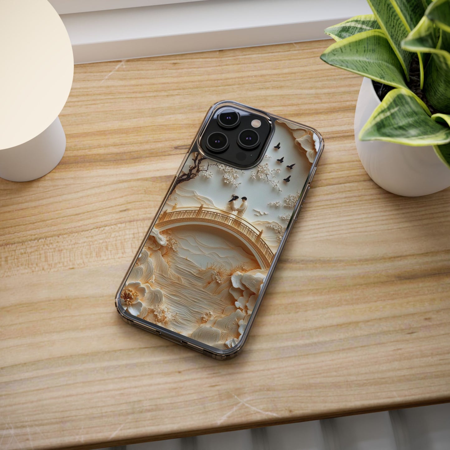 Romantic Couple 3D Effect Clear Cases,  Artistic Protective Cover