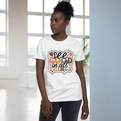Inspirational Women's Maple Tee - "See Good in All Things" - Casual, Uplifting Apparel
