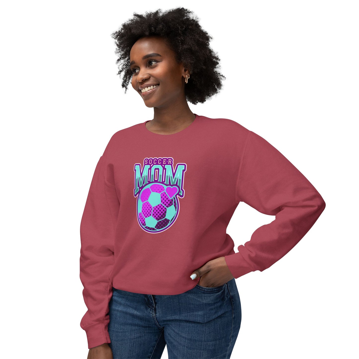 Soccer Mom Unisex Lightweight Crewneck Sweatshirt