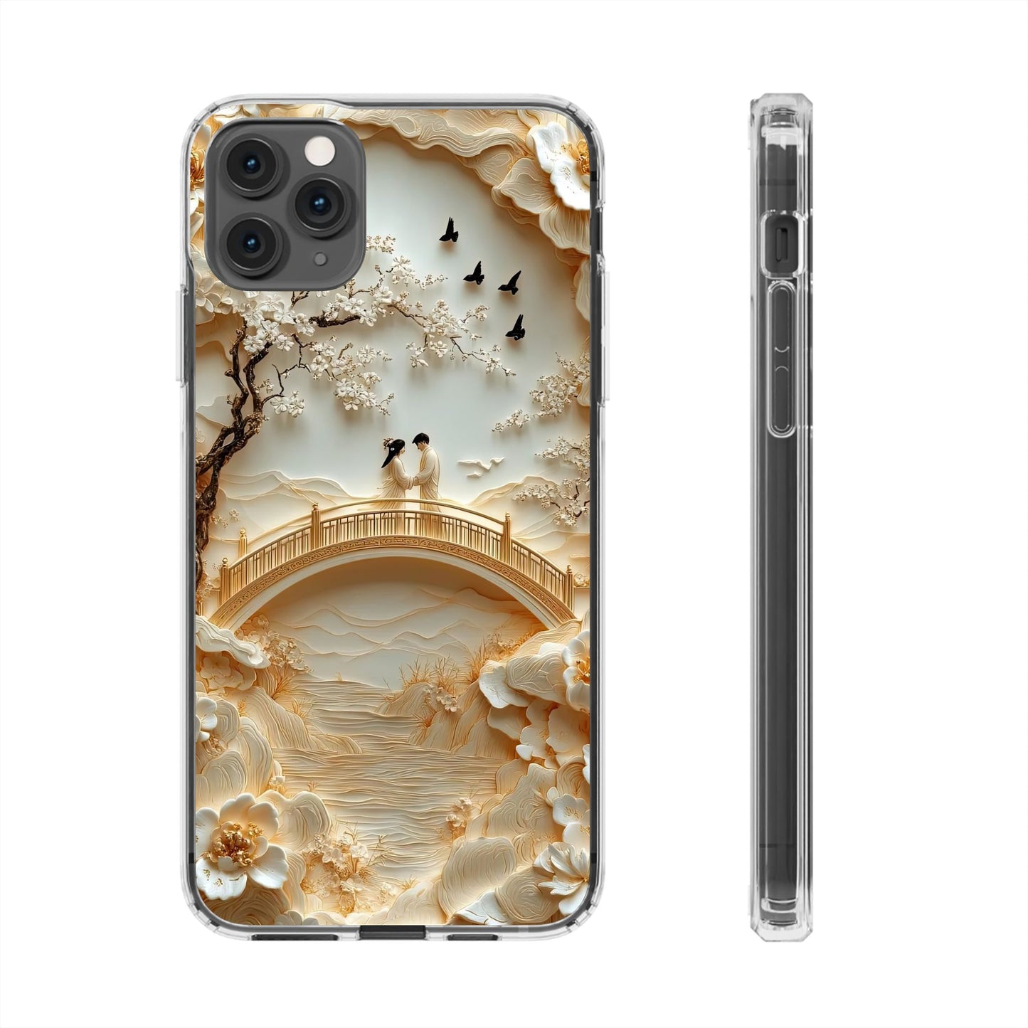 Romantic Couple 3D Effect Clear Cases,  Artistic Protective Cover