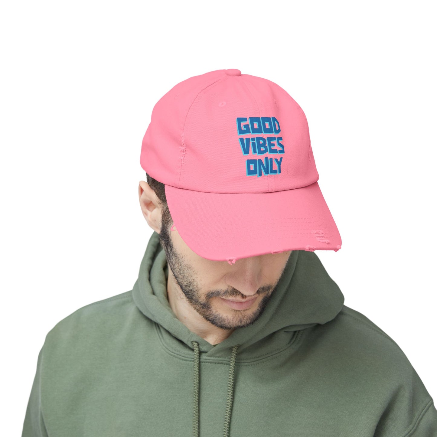 Good Vibes Only Unisex Distressed Cap