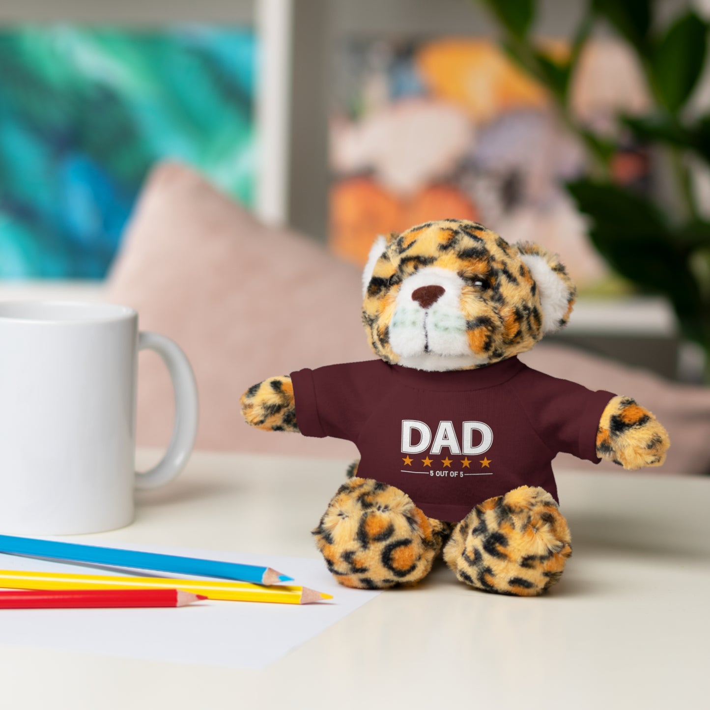 Stuffed Animal with T-Shirt, Gift for Dad