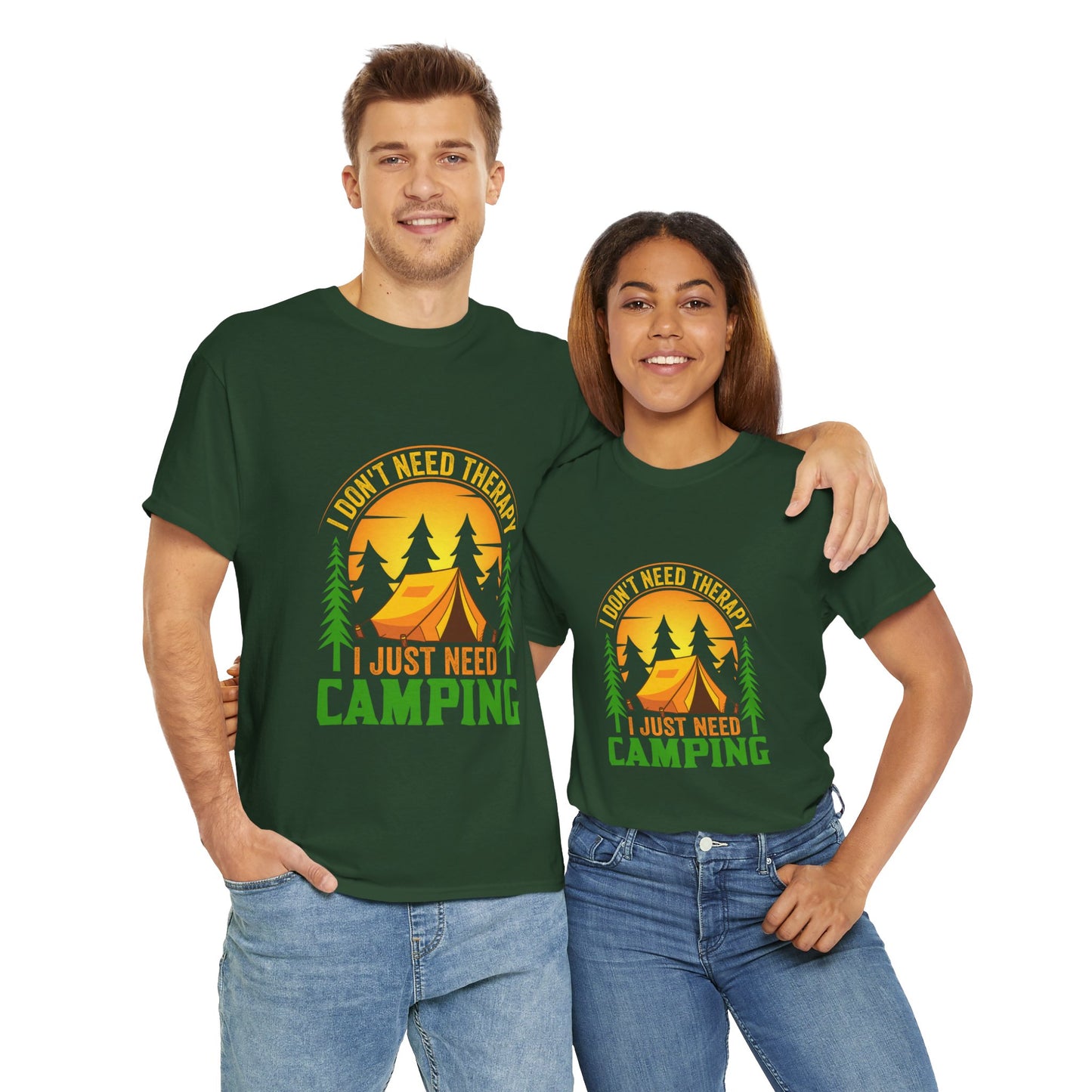Camping Therapy Unisex Heavy Cotton Tee - Perfect for Outdoor Enthusiasts