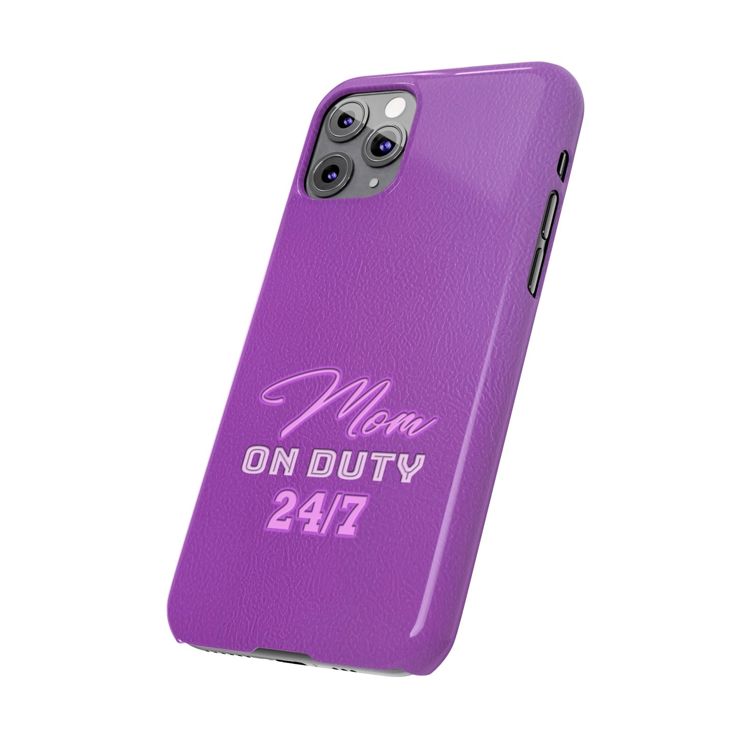 Mom On Duty Slim Case, Purple Case for Mothers