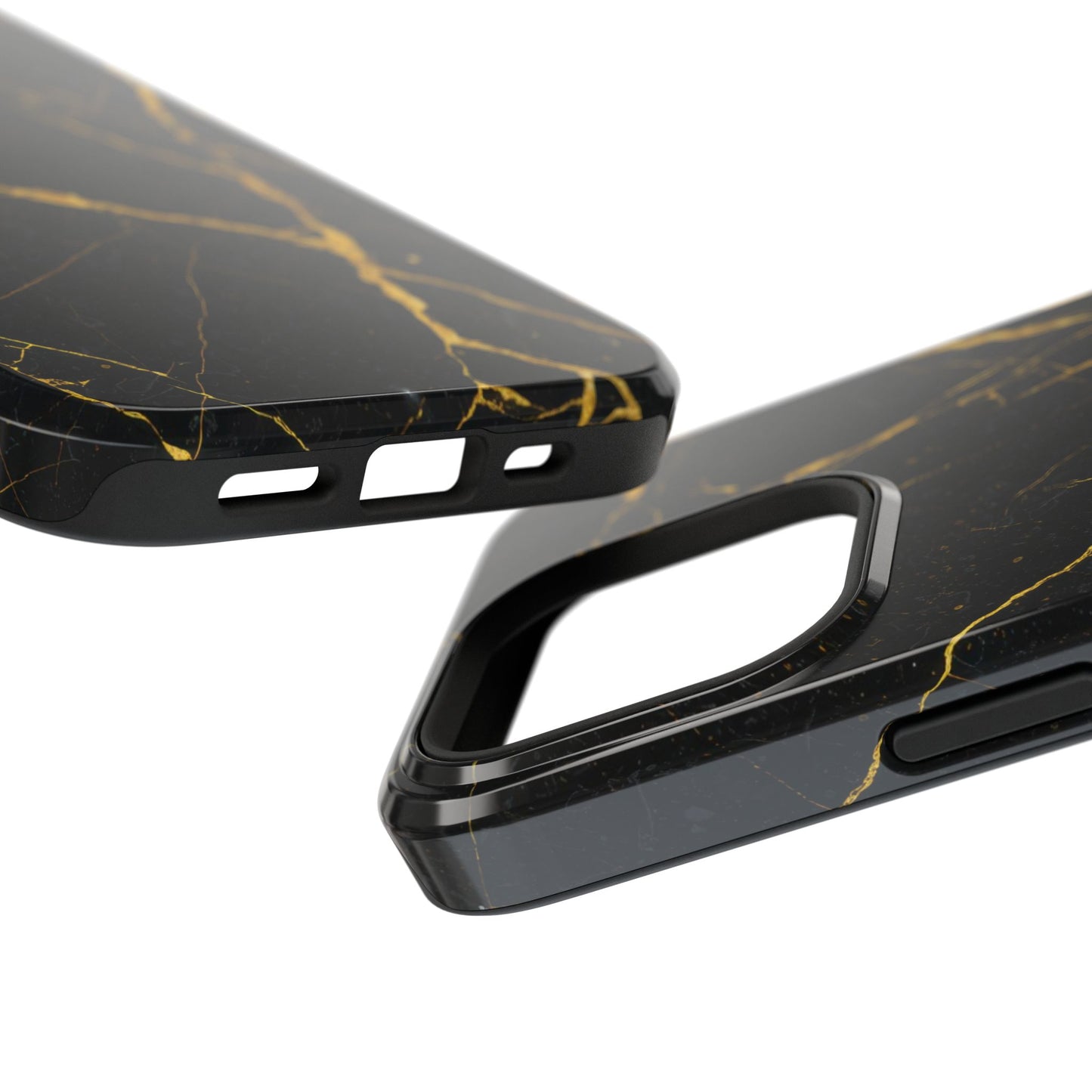 Luxury Black Marble Impact-Resistant iPhone