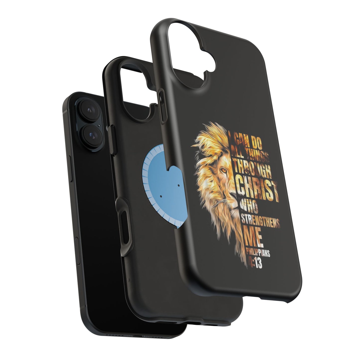 Inspirational Lion Magnetic iPhone Case, Strength & Faith, Christian Accessories