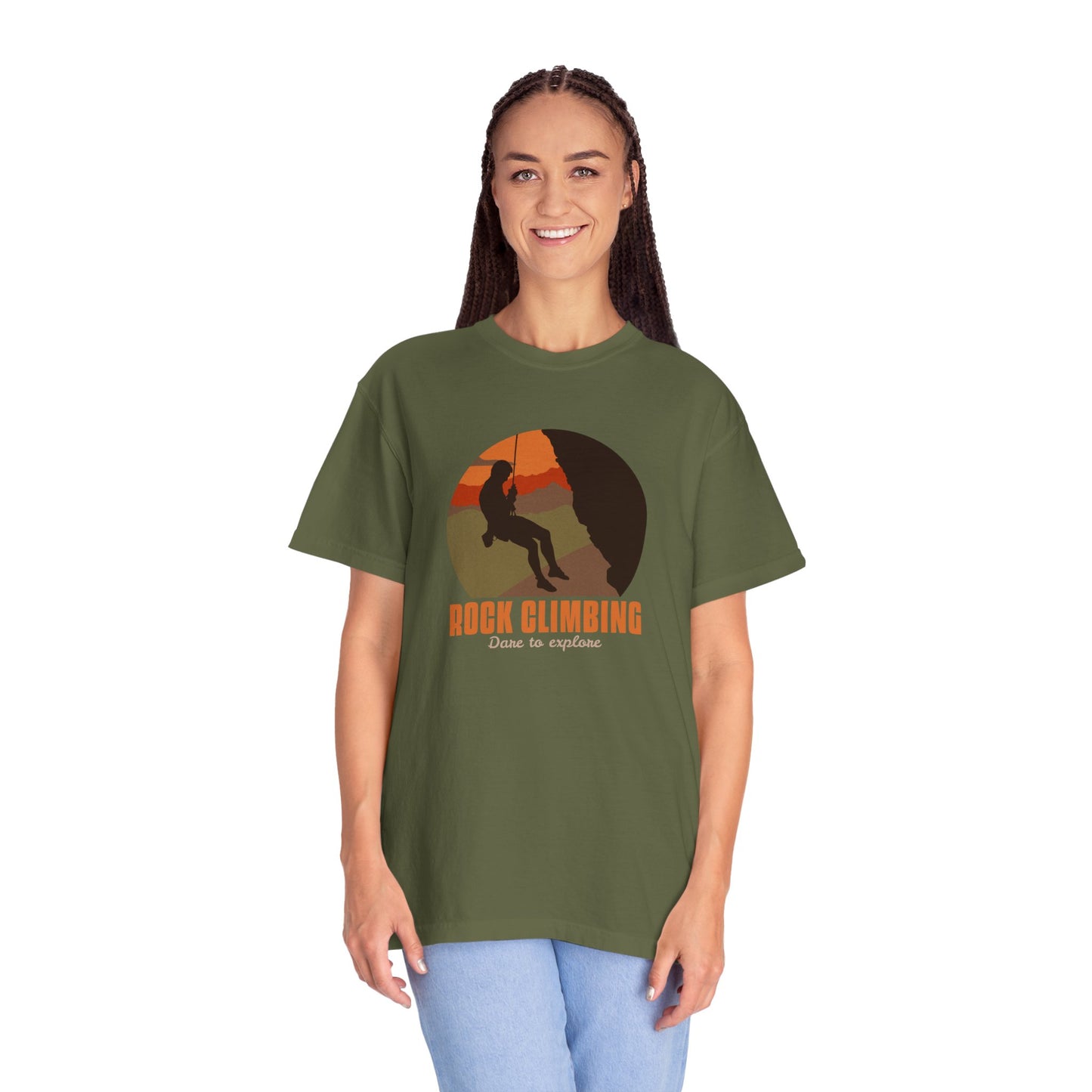 Rock Climbing Dare To Explore Unisex Garment-Dyed T-shirt