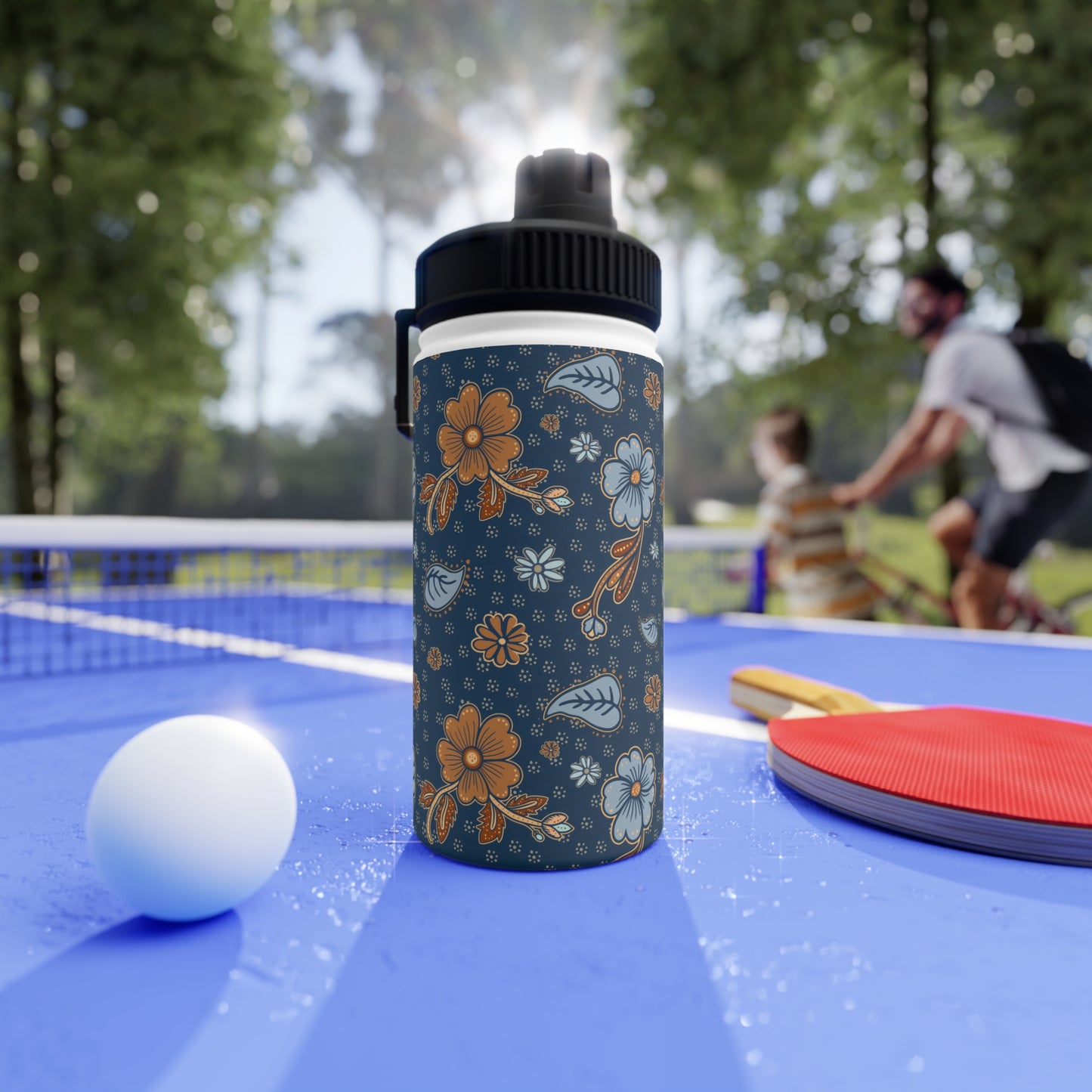 Timeless Elegance Stainless Steel Water Bottle, Sports Lid / Dark Blue