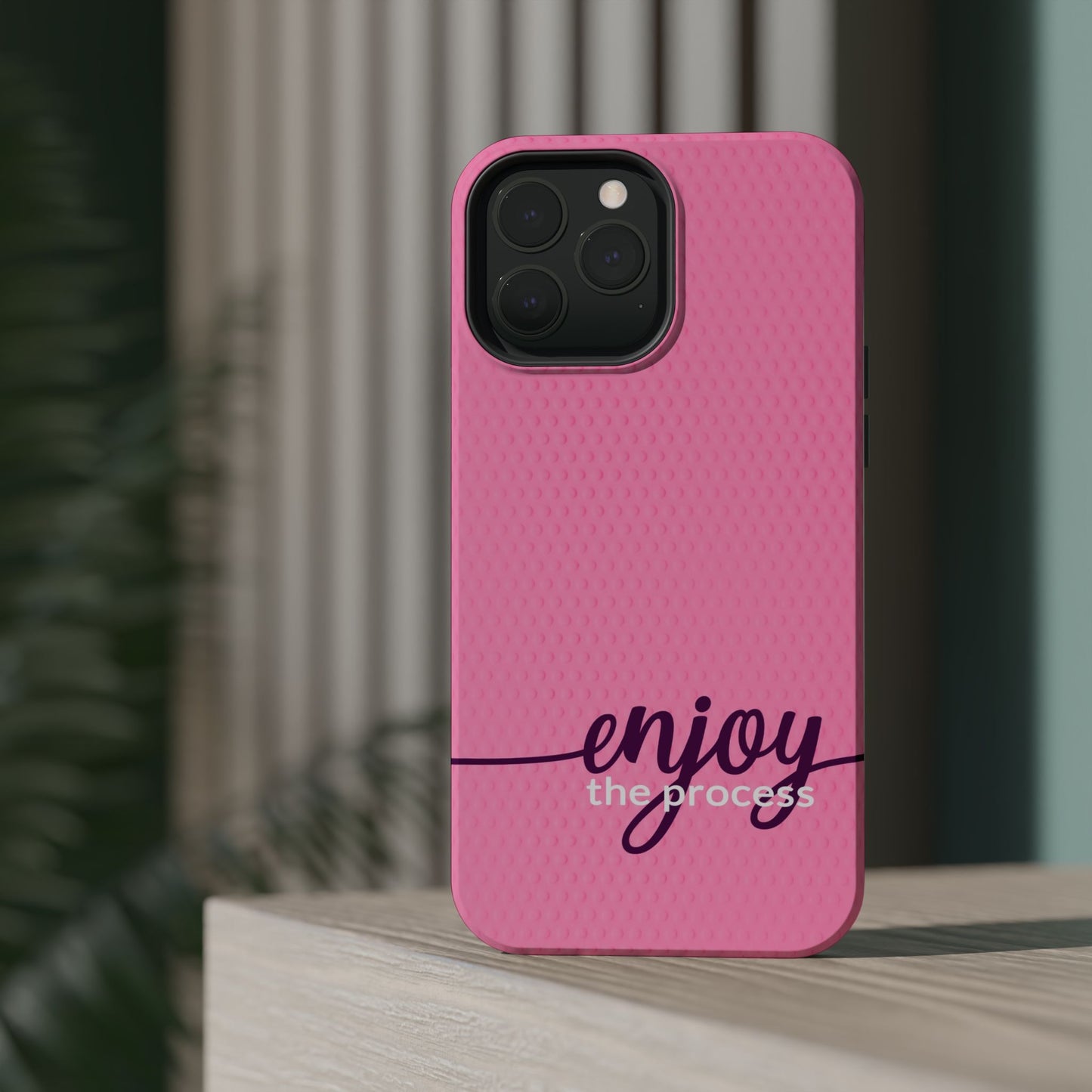 Enjoy the Process Magnetic Case - Motivational Pink Phone Cover for Women
