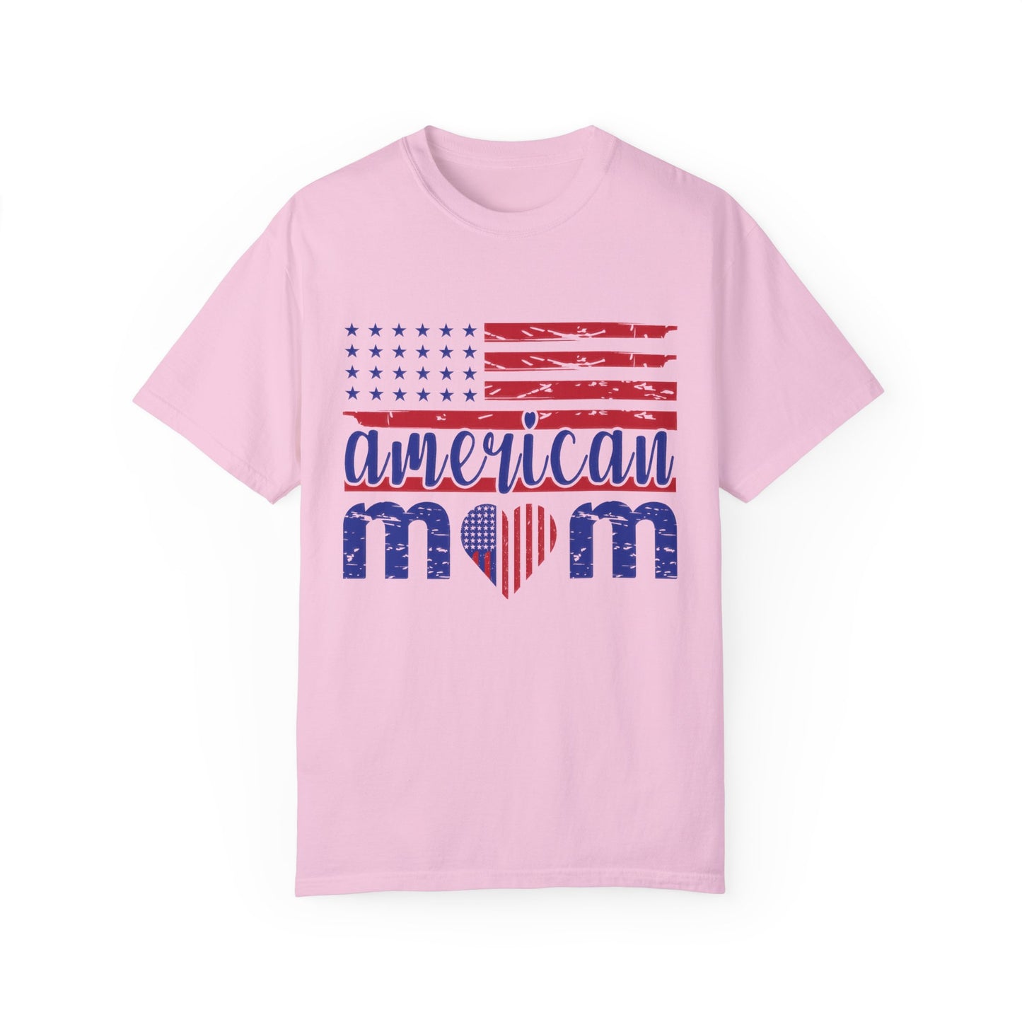American Mom Garment-Dyed T-Shirt - Patriotic Tee for Moms