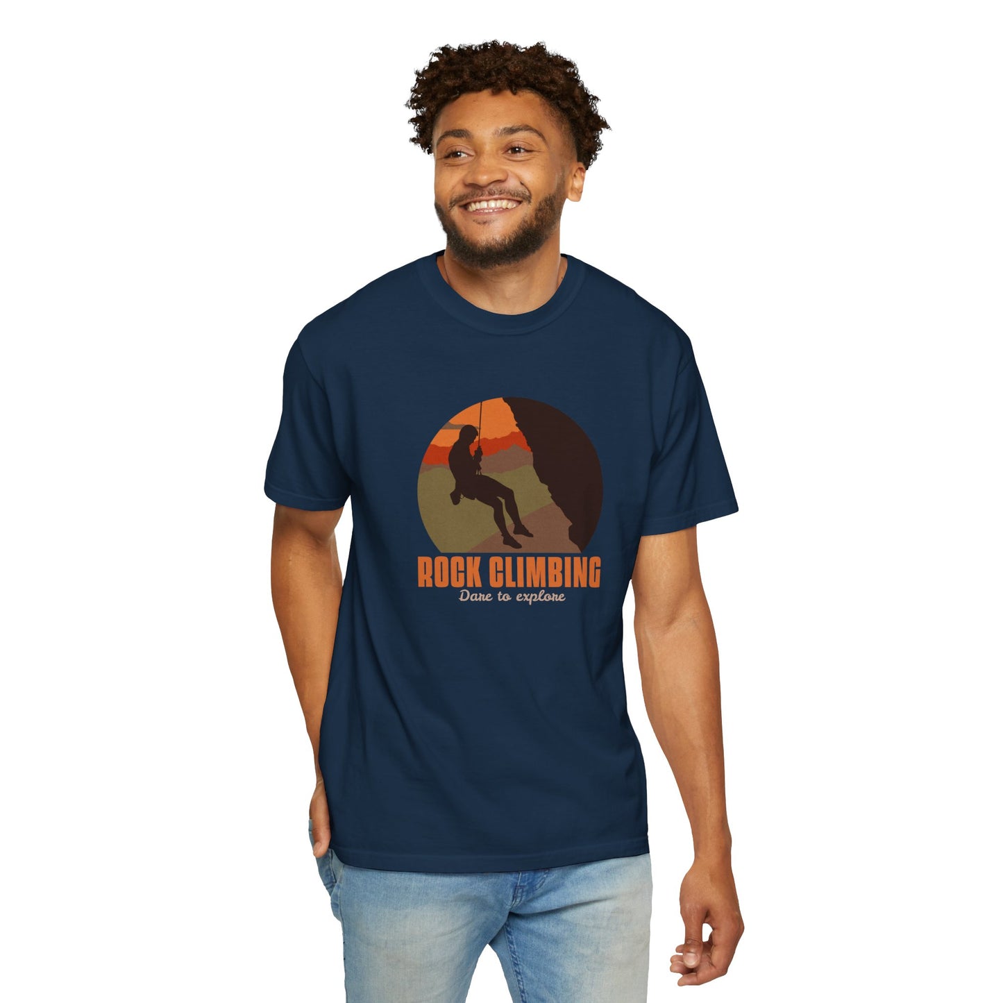 Rock Climbing Dare To Explore Unisex Garment-Dyed T-shirt