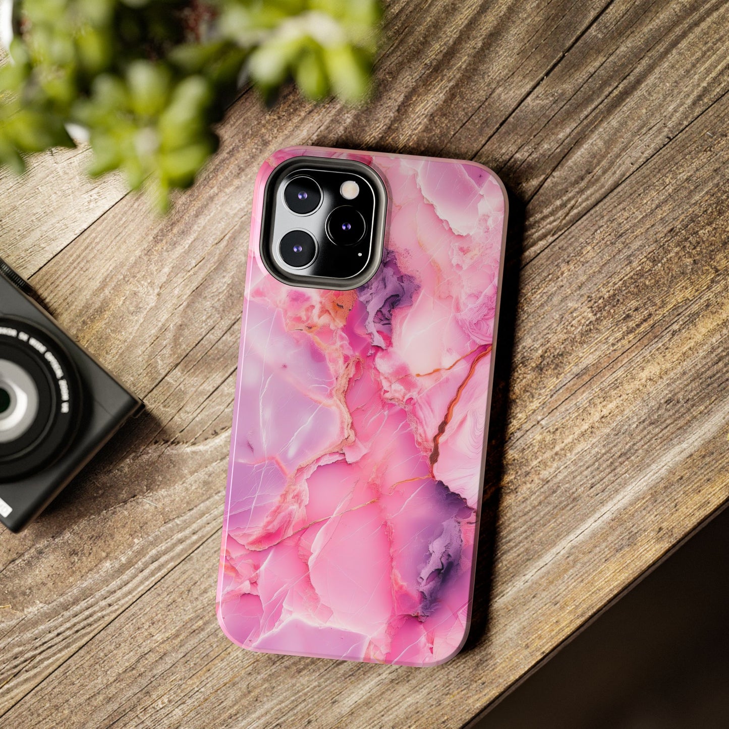 Pink Marble Tough Cases for iPhone, Stylish Protective Covers