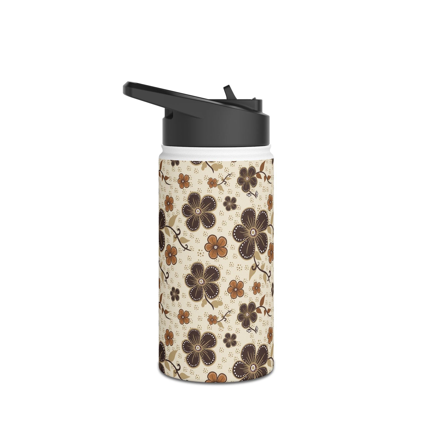 Timeless Elegance Stainless Steel Water Bottle, Standard Lid / Beige