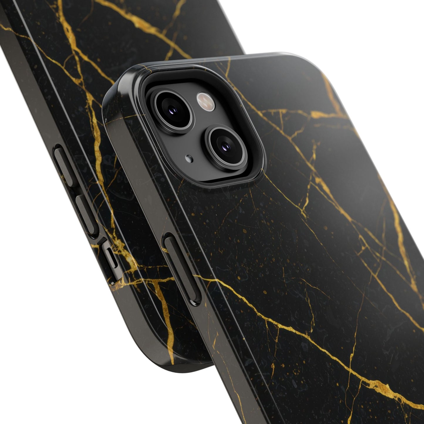 Luxury Black Marble Impact-Resistant iPhone