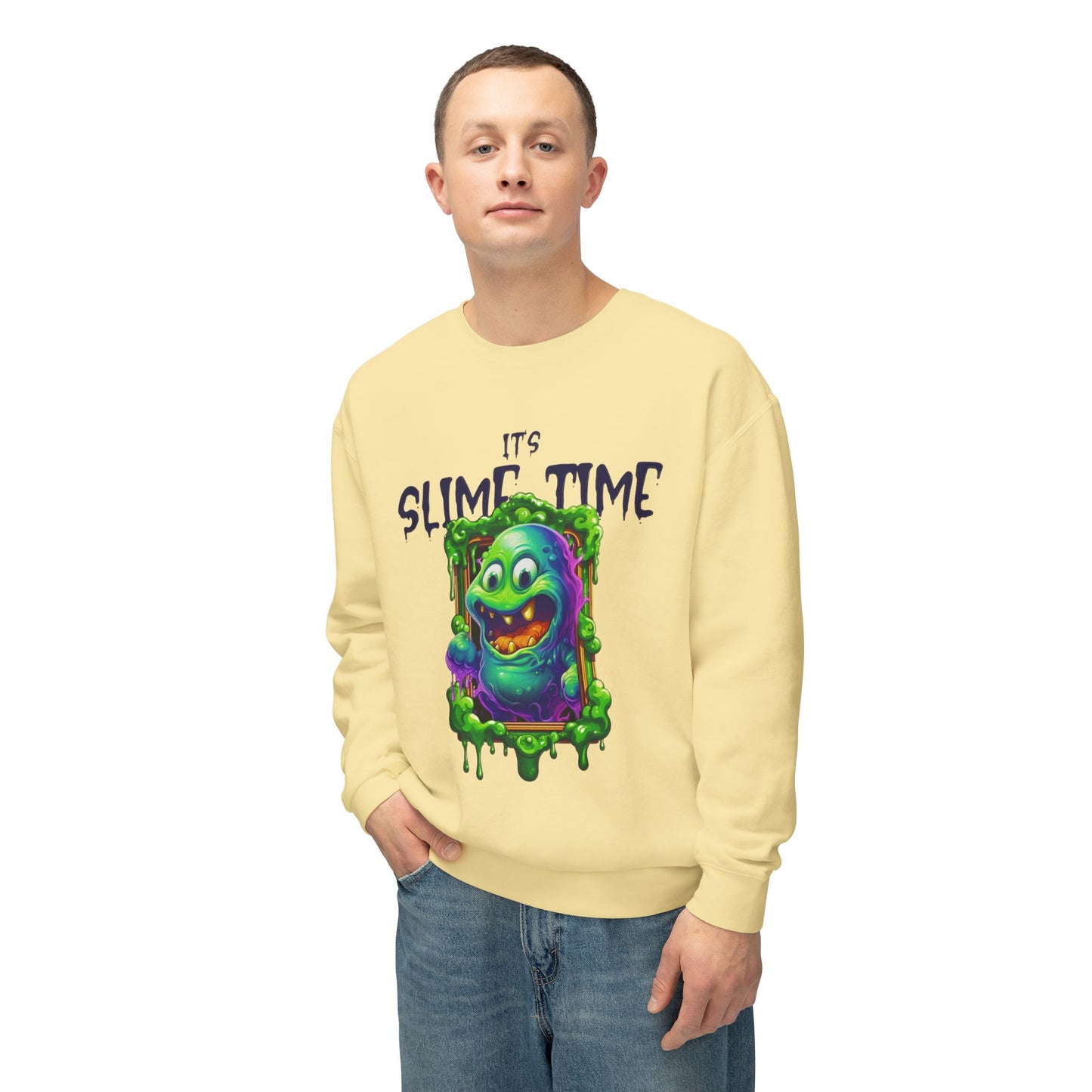 It's Slime Time Unisex Lightweight Crewneck Sweatshirt