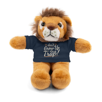 Cute Stuffed Bear with Humor Tee, Fun Gift for Kids, Don't Grow Up It's a Trap!