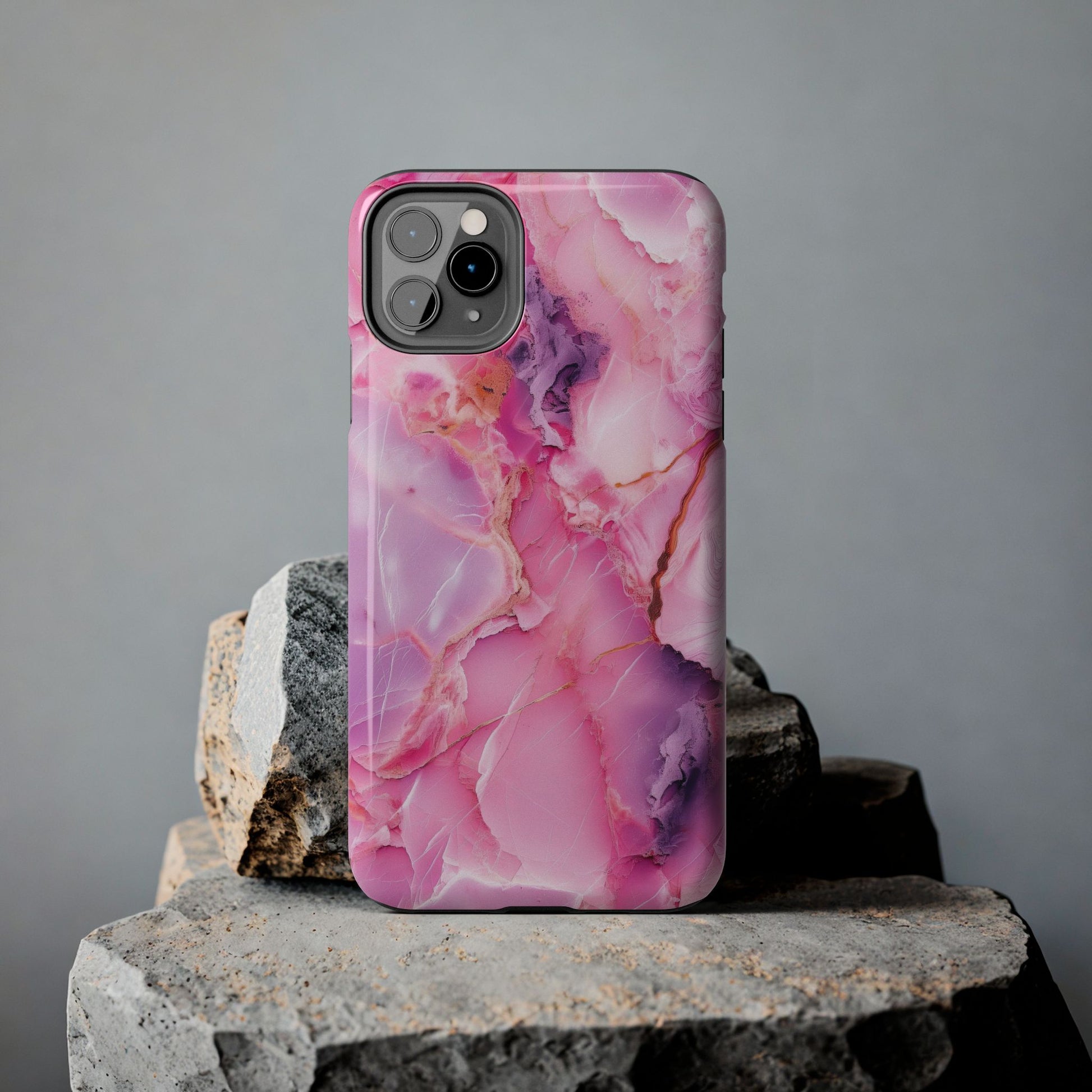 Pink Marble Tough Cases for iPhone, Stylish Protective Covers