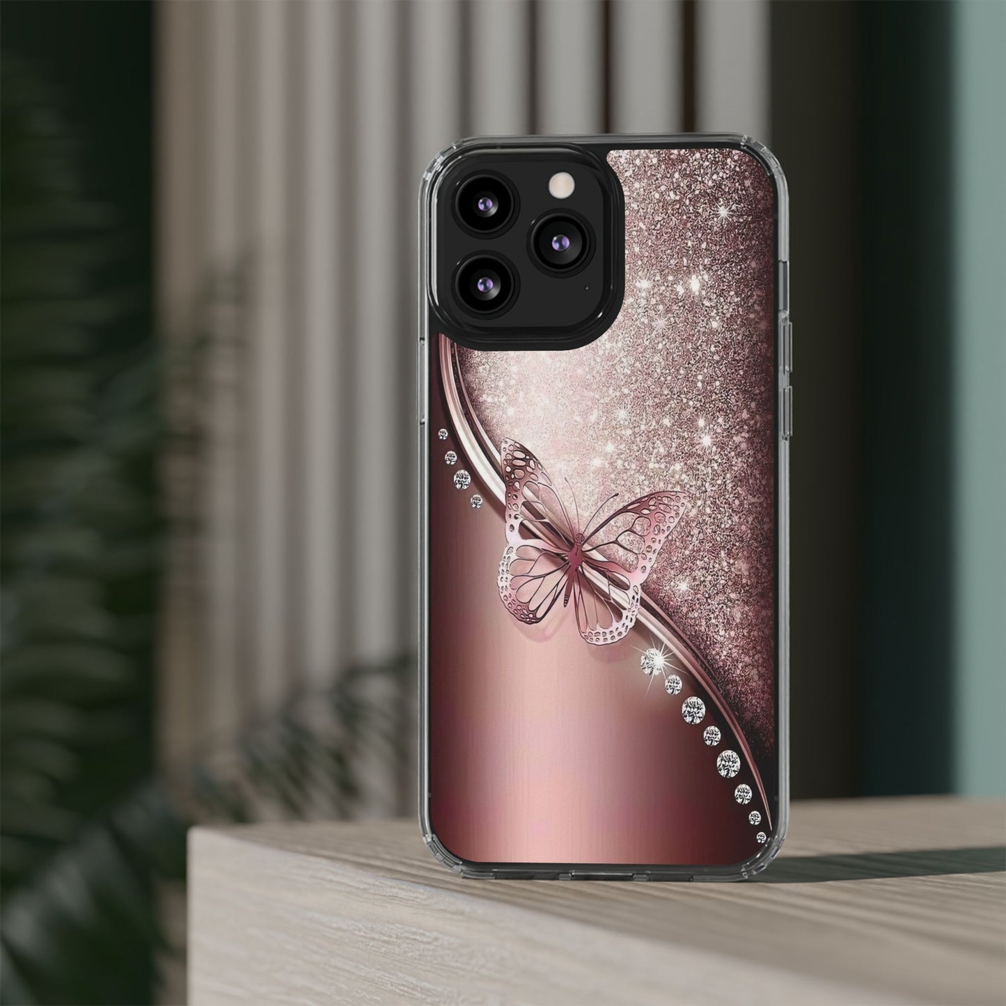 Elegant Butterfly Clear Case, Stylish Transparent Protective Cover for Women