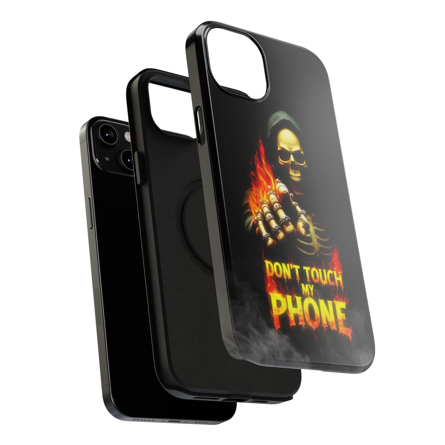 Skull Design Impact-Resistant iPhone Case, Don't Touch My Phone