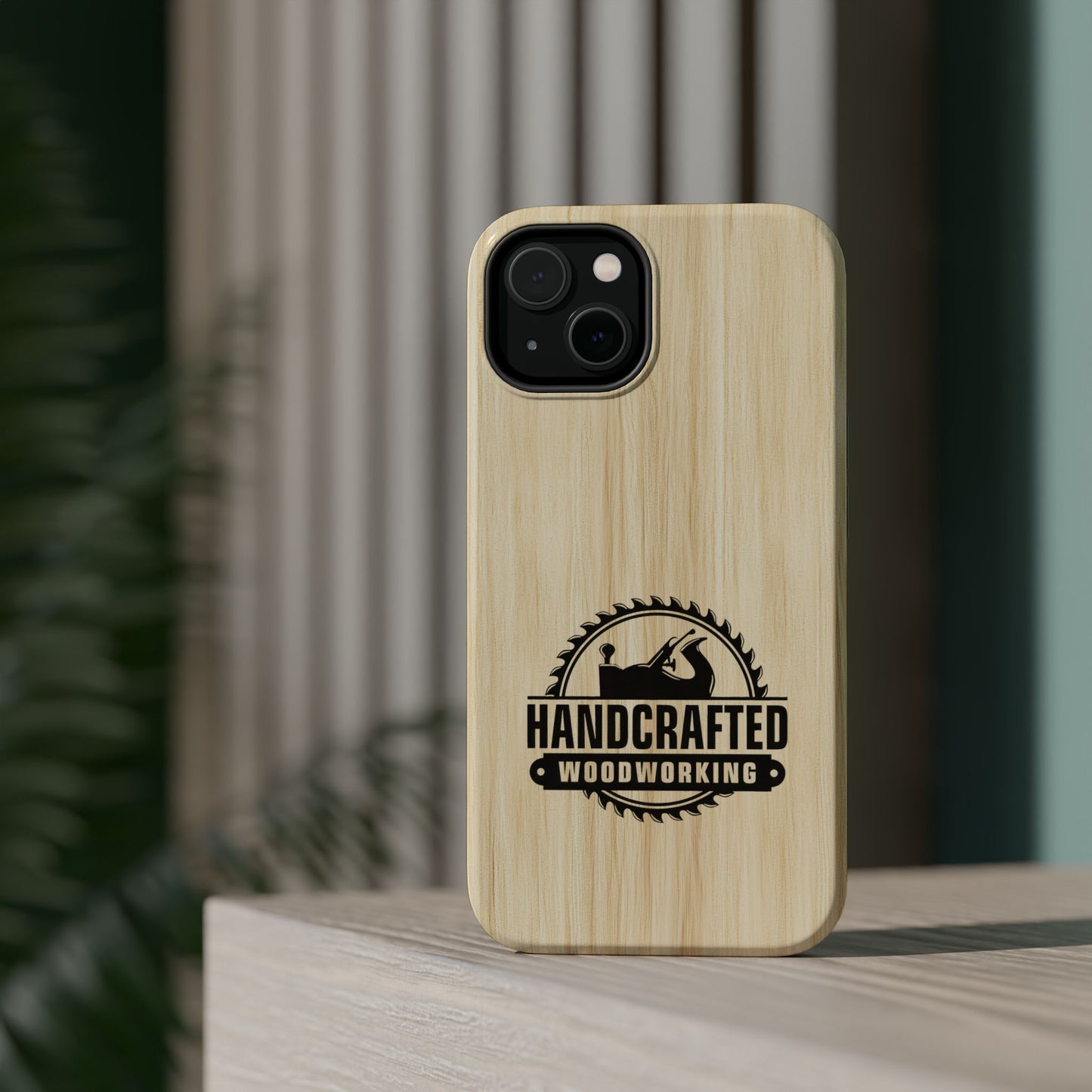 Handcrafted Woodworking Logo Magnetic Phone Cases