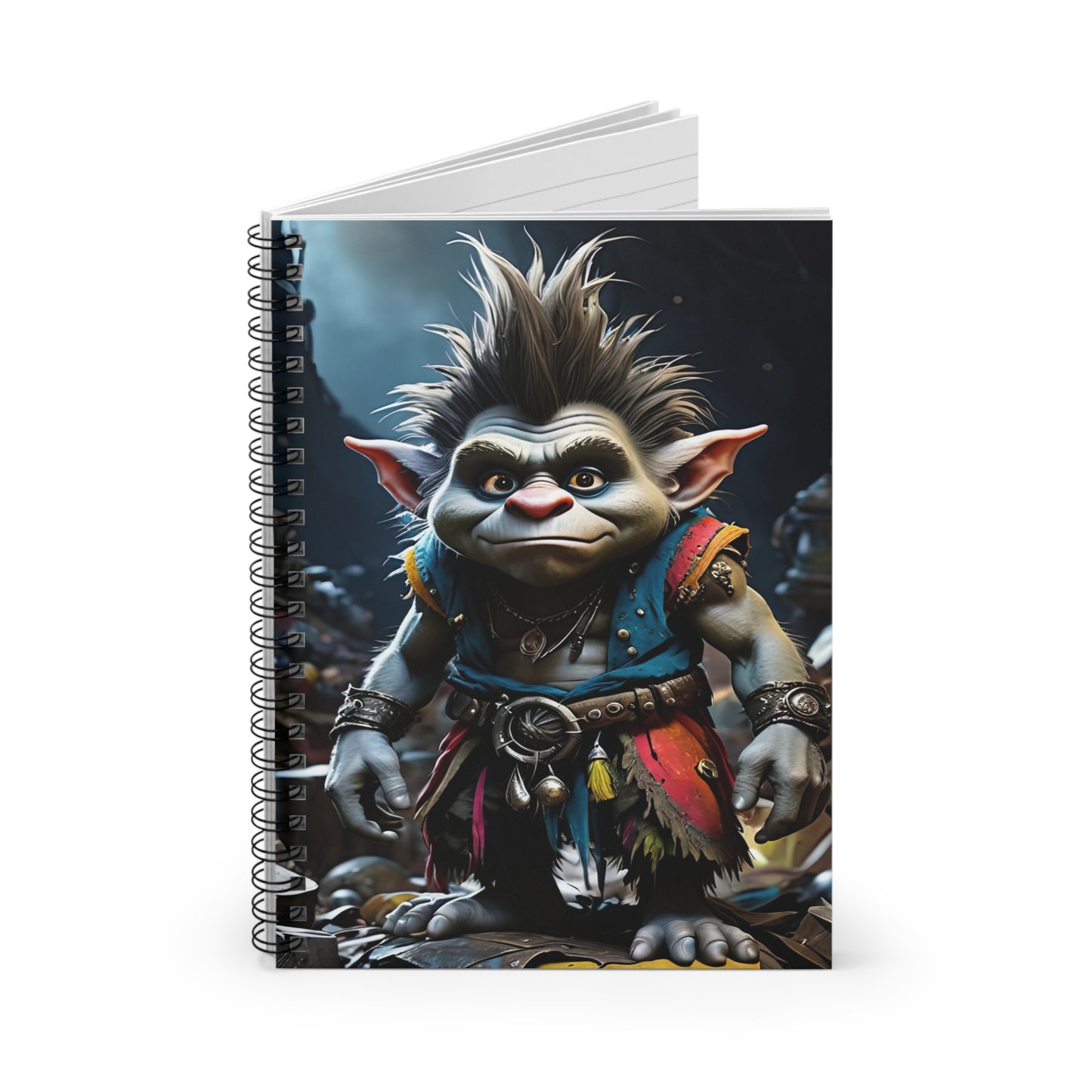 Fantasy-Themed Spiral Notebook with Ruled Lines, Troll Design