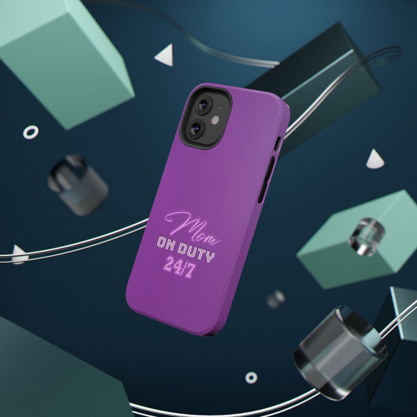 Mom On Duty Impact-Resistant Case, Purple Case for Mothers
