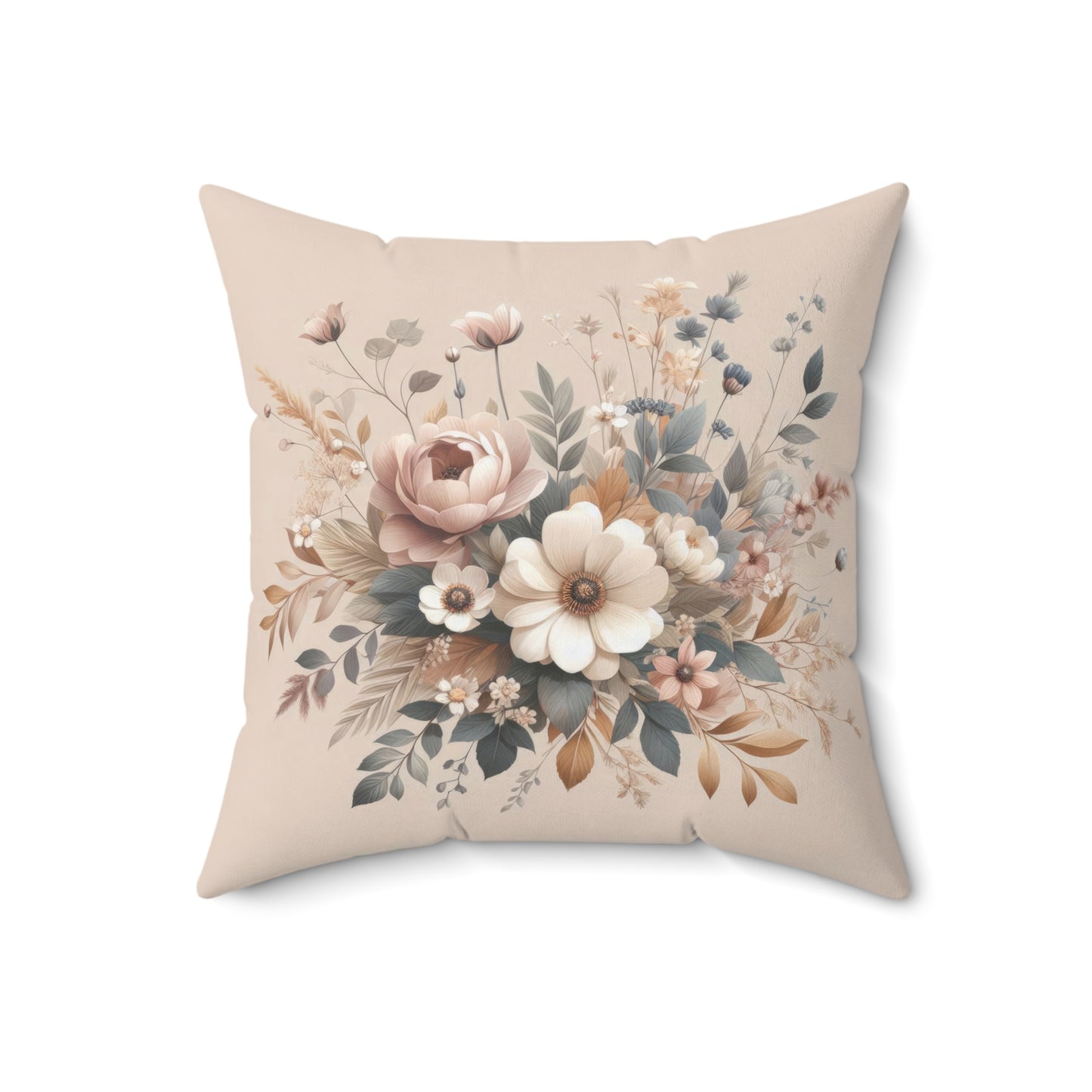 Dreamy Fall Blooms Spun Polyester Square Pillow