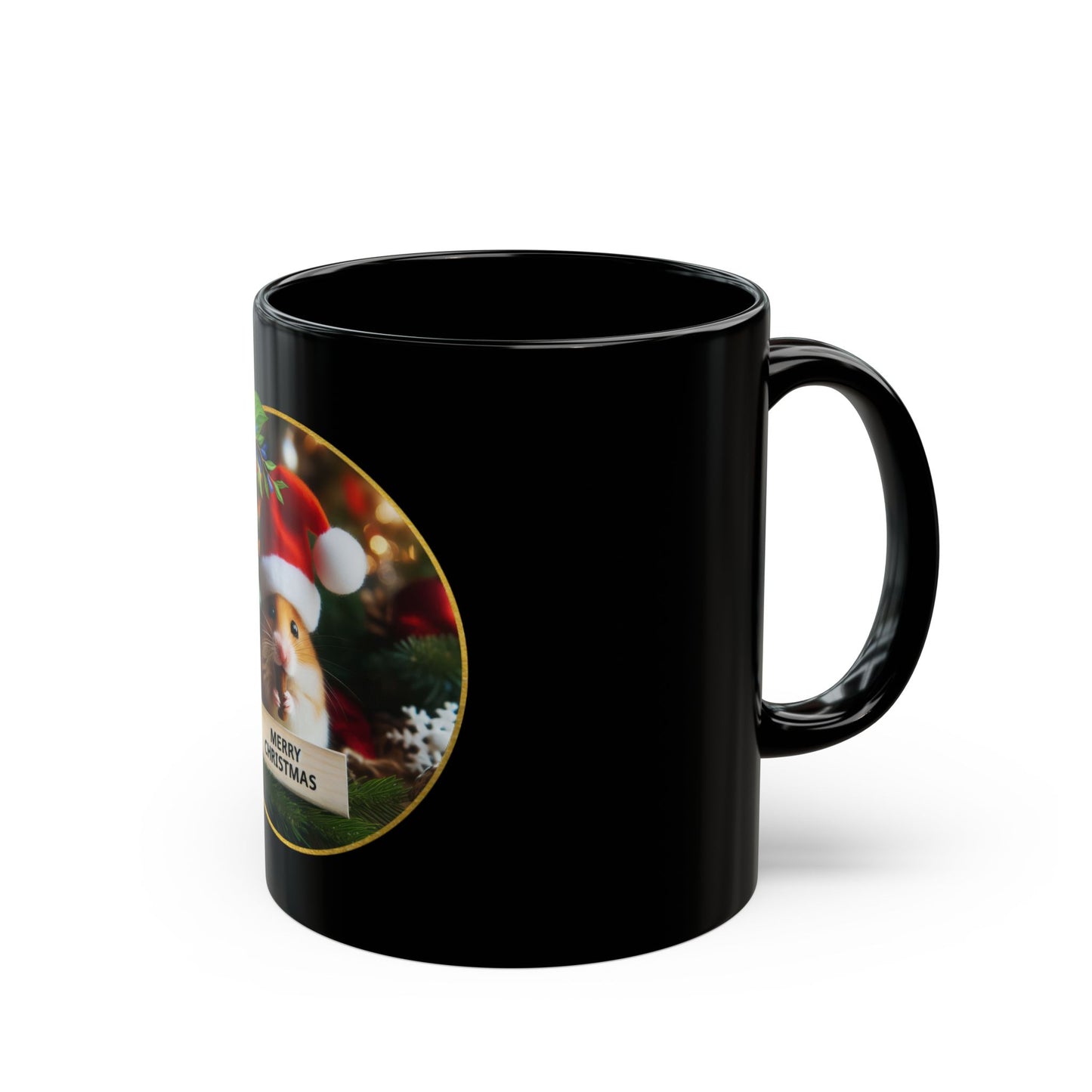 Hamster Claus is Coming to Town Black Mug - 11oz, 15oz