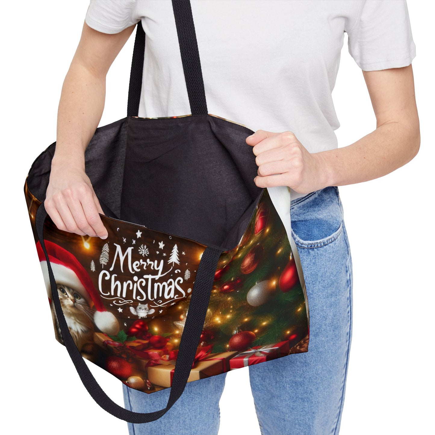 Purrfect Holiday Tote Bag