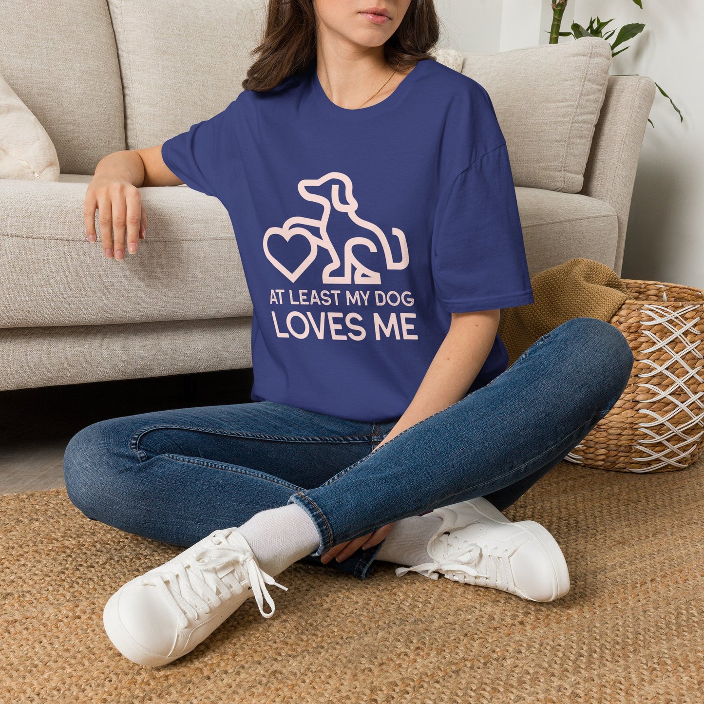 Dog Lover Unisex T-Shirt - At Least My Dog Loves Me