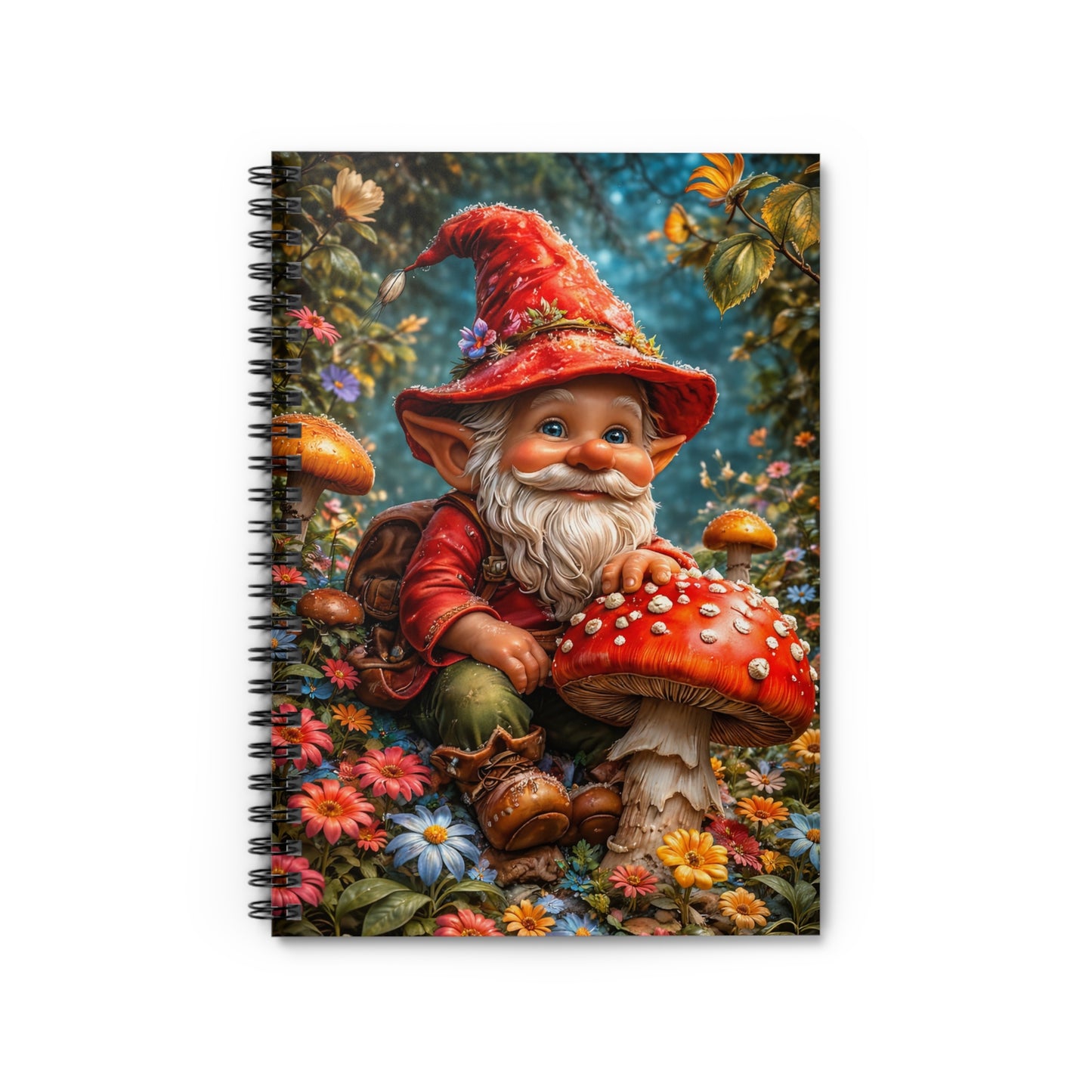 Mushroom Grove Gnome Journal, Enchanted Ruled Adventure Notebook