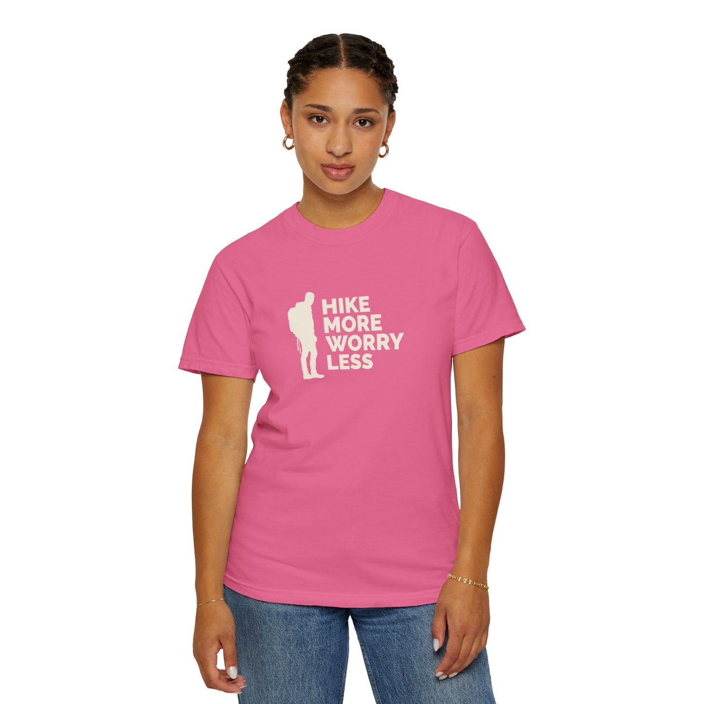 Hike More Worry Less Unisex Garment-Dyed T-shirt