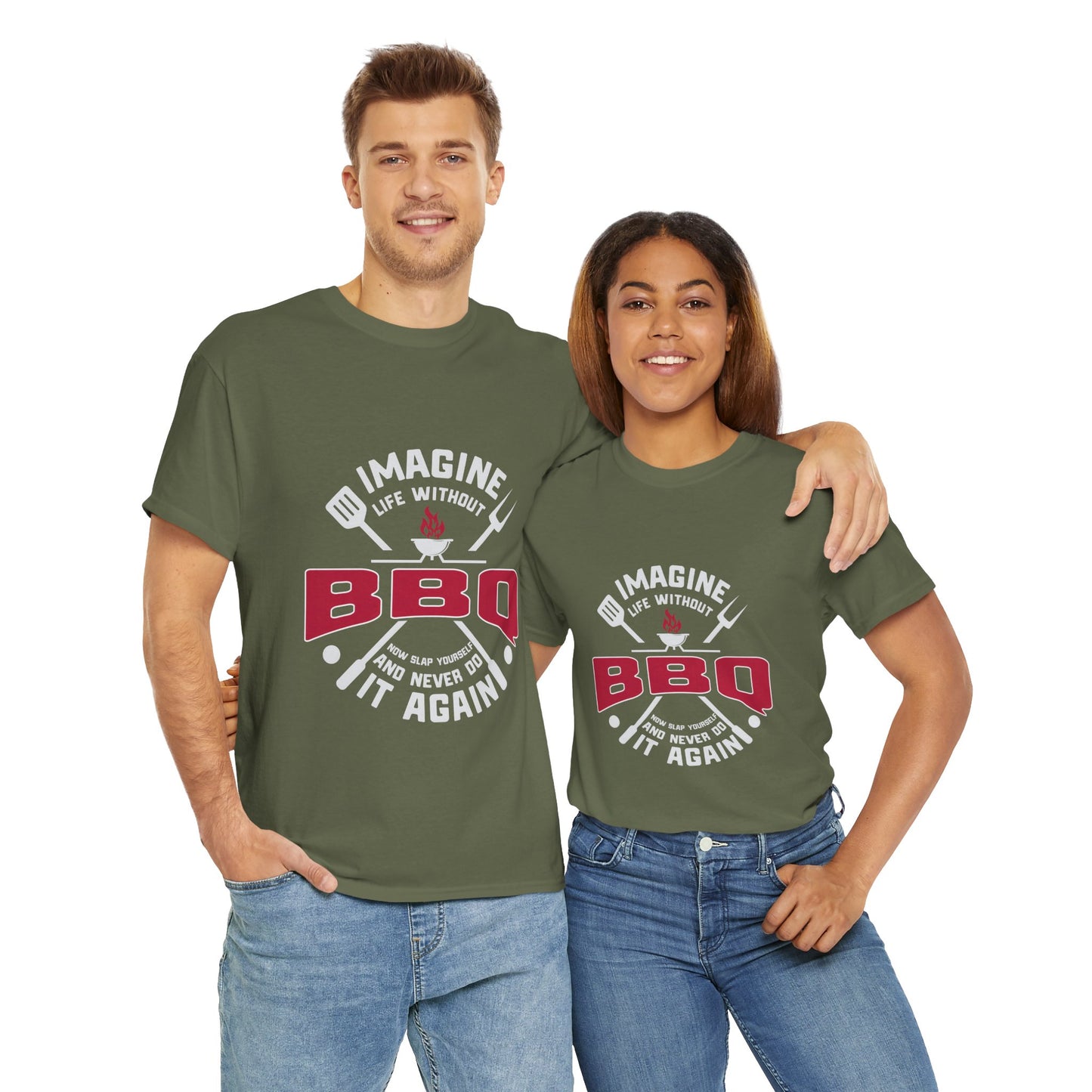 BBQ Lovers Unisex Heavy Cotton Tee - 'Imagine Life Without BBQ'
