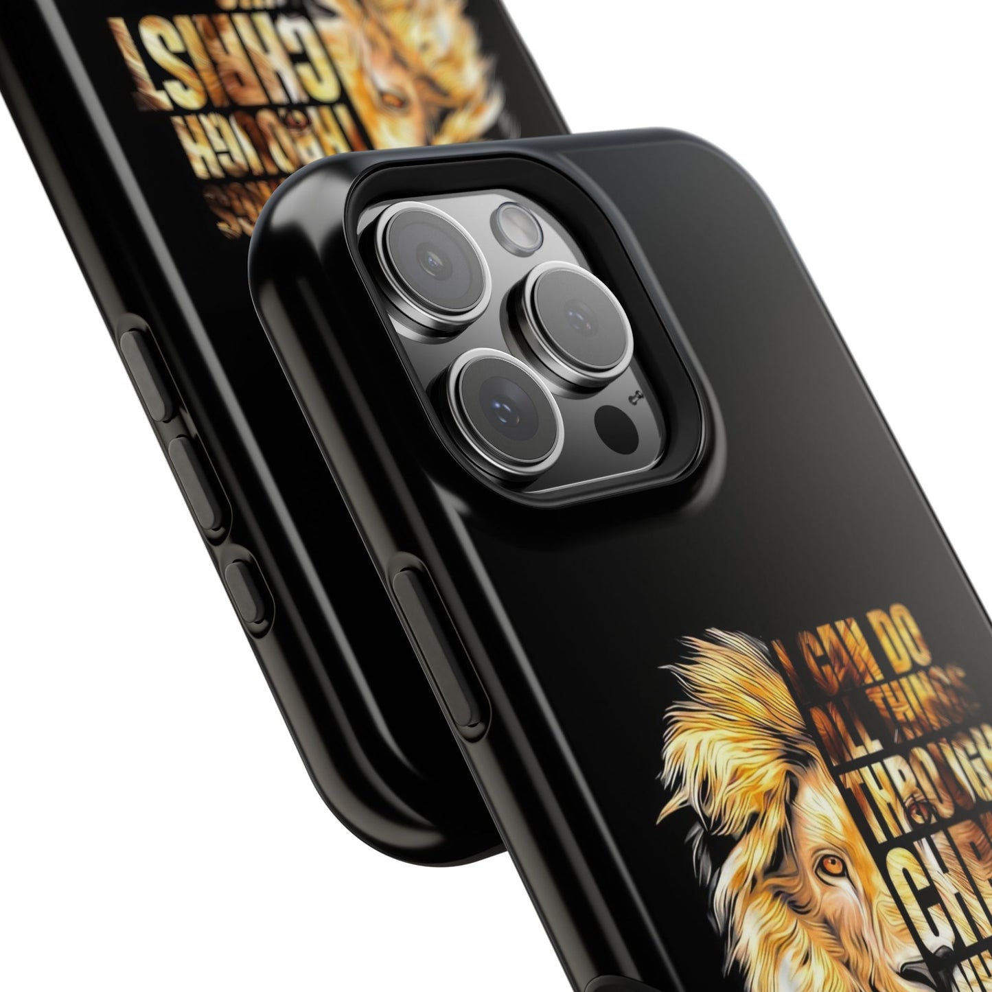 Inspirational Lion Magnetic iPhone Case, Strength & Faith, Christian Accessories