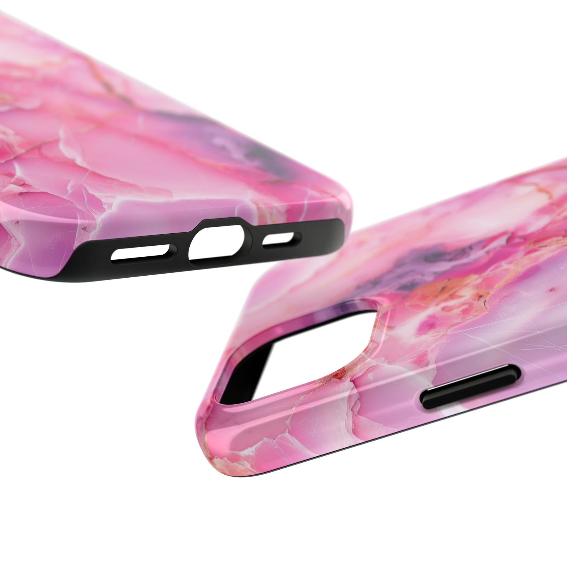 Pink Marble Tough Cases for iPhone, Stylish Protective Covers