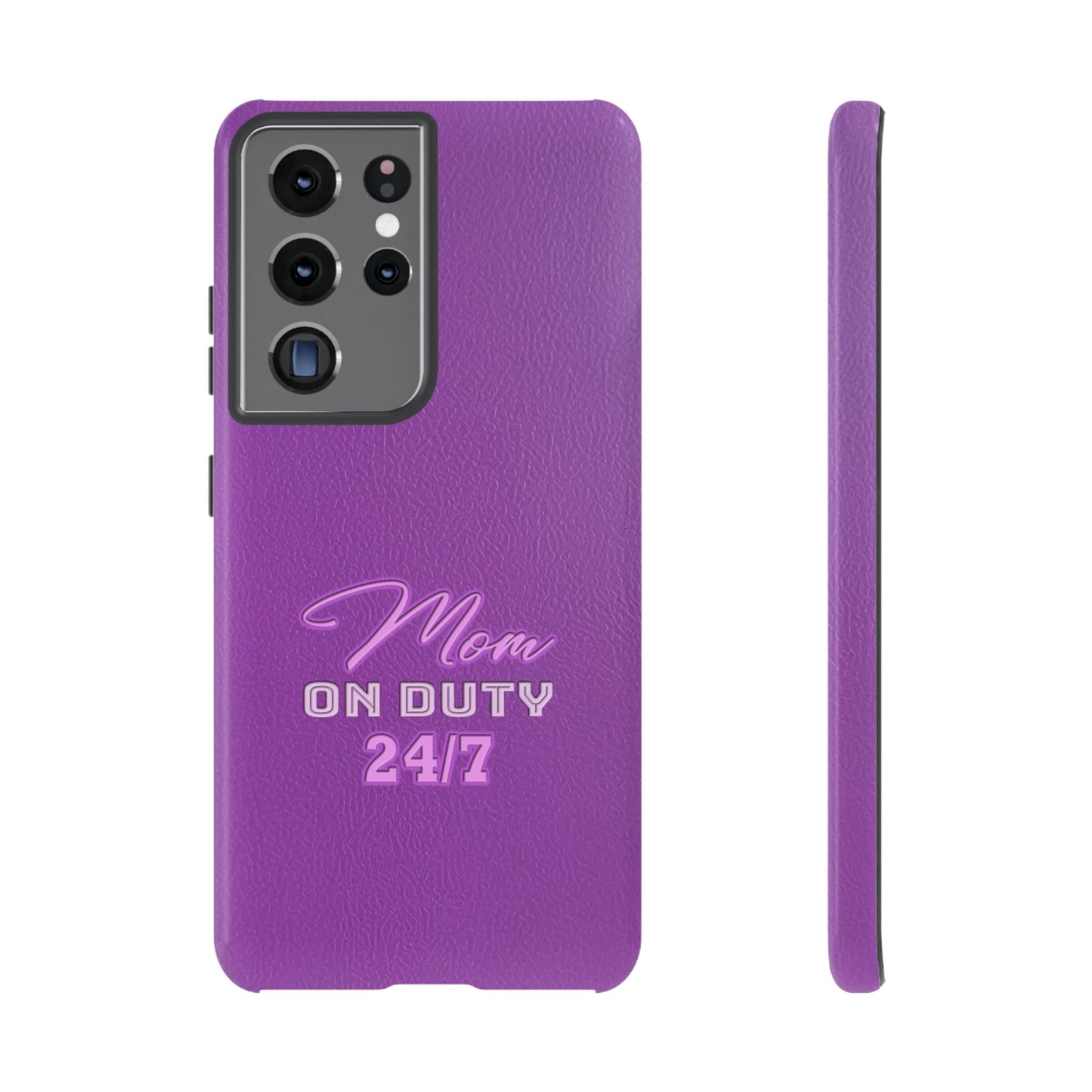 Mom On Duty Impact-Resistant Case, Purple Case for Mothers