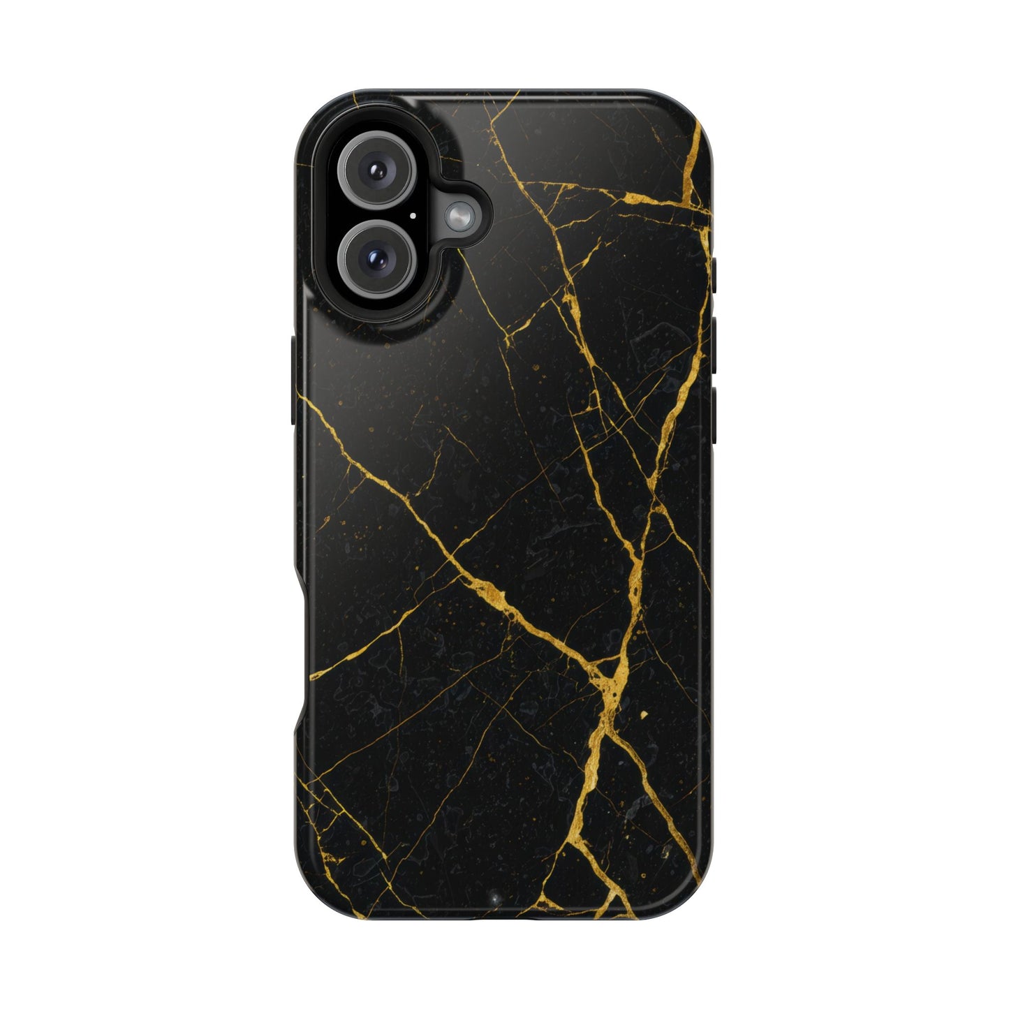 Black Marble with Gold Veins Impact-Resistant iPhone
