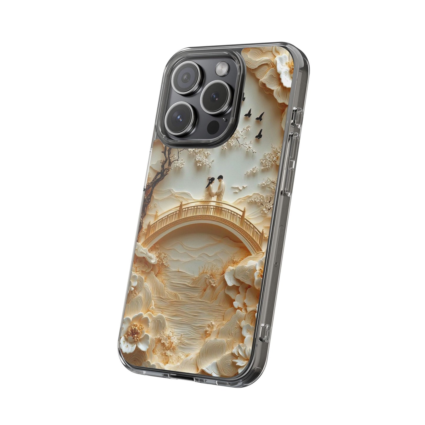 Romantic Couple 3D Effect Clear Cases,  Artistic Protective Cover