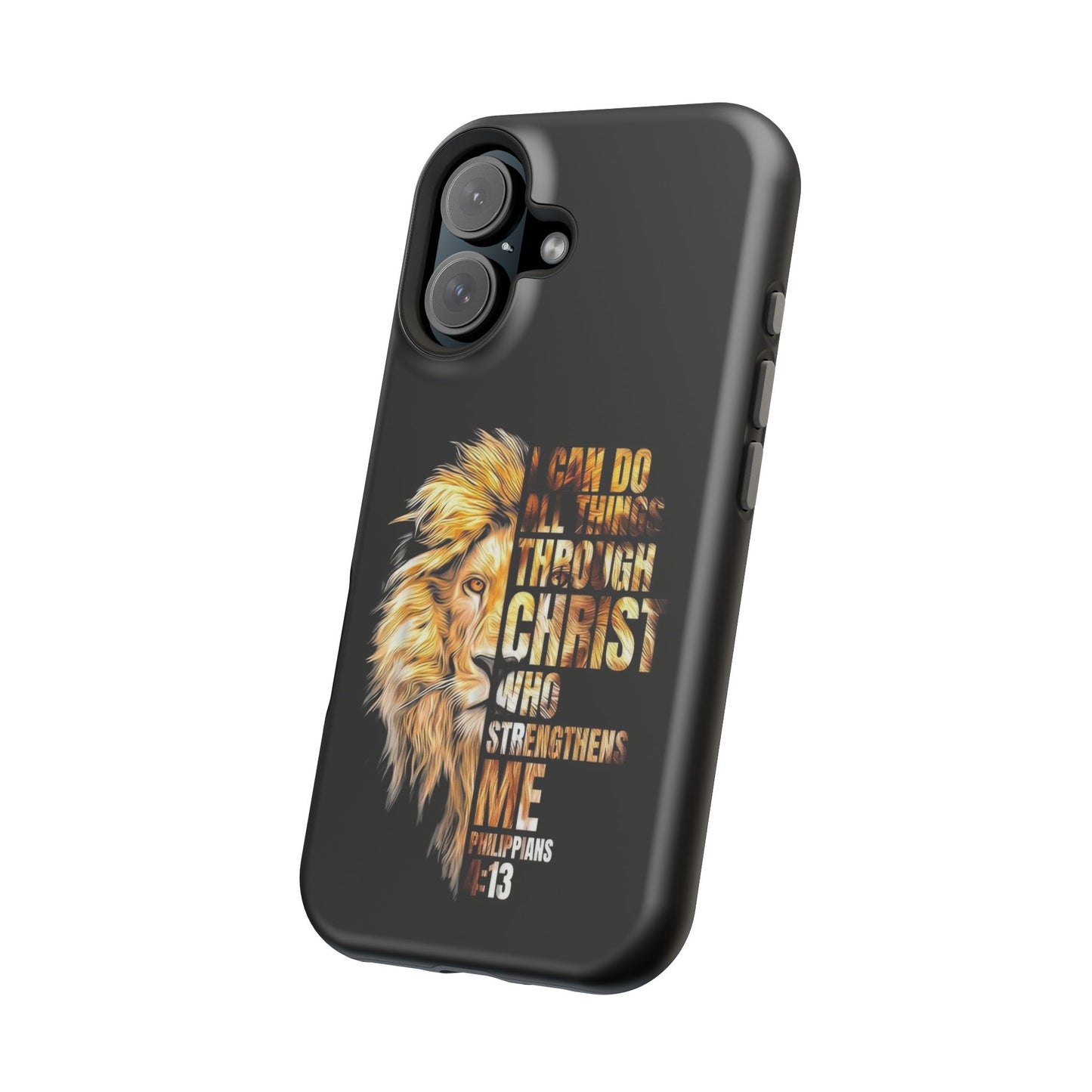 Inspirational Lion Magnetic iPhone Case, Strength & Faith, Christian Accessories