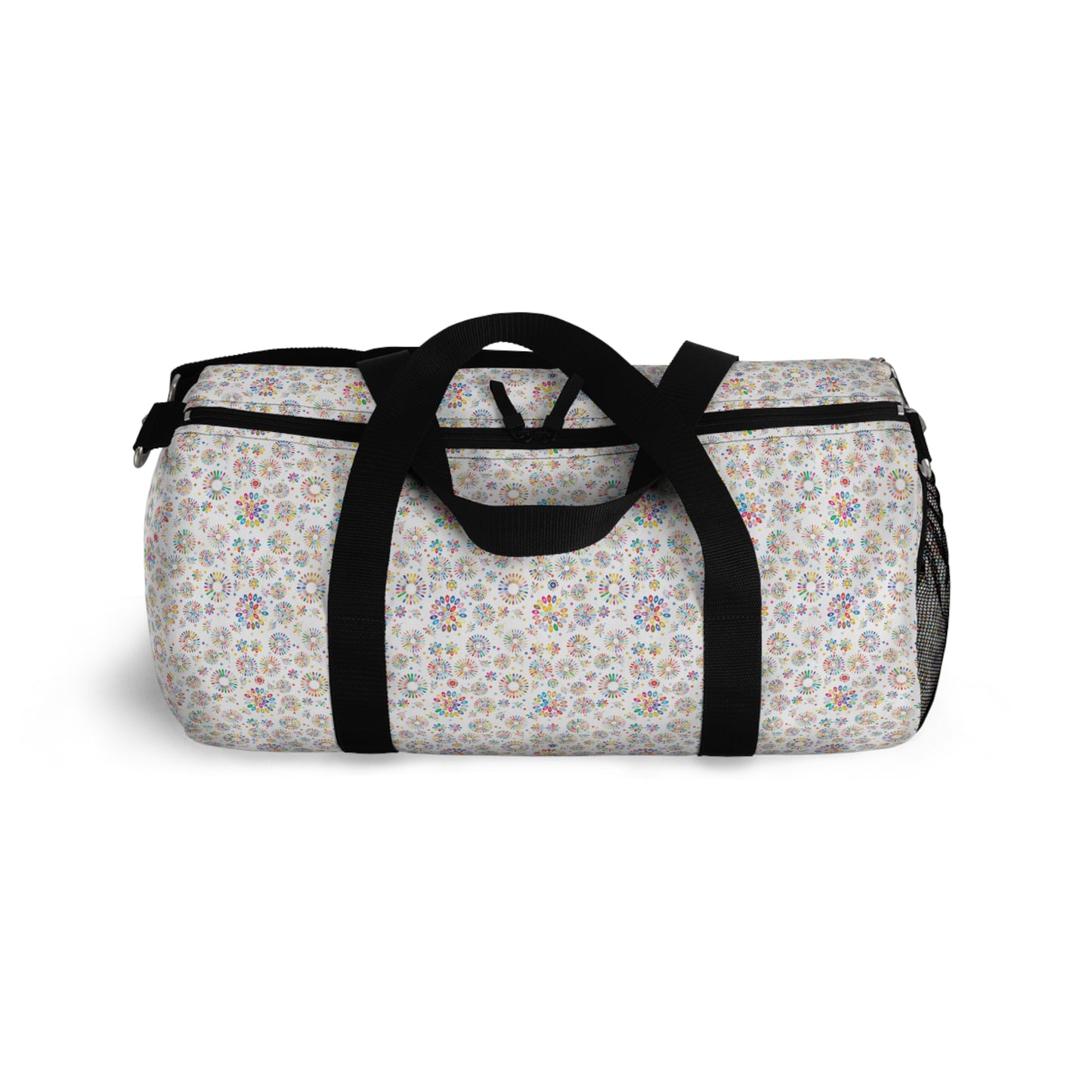 Vibrant Vibes: Happy Color Duffel Bag / White