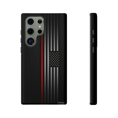 Elegant Patriotic Samsung Phone Case, Thin Red Line Design