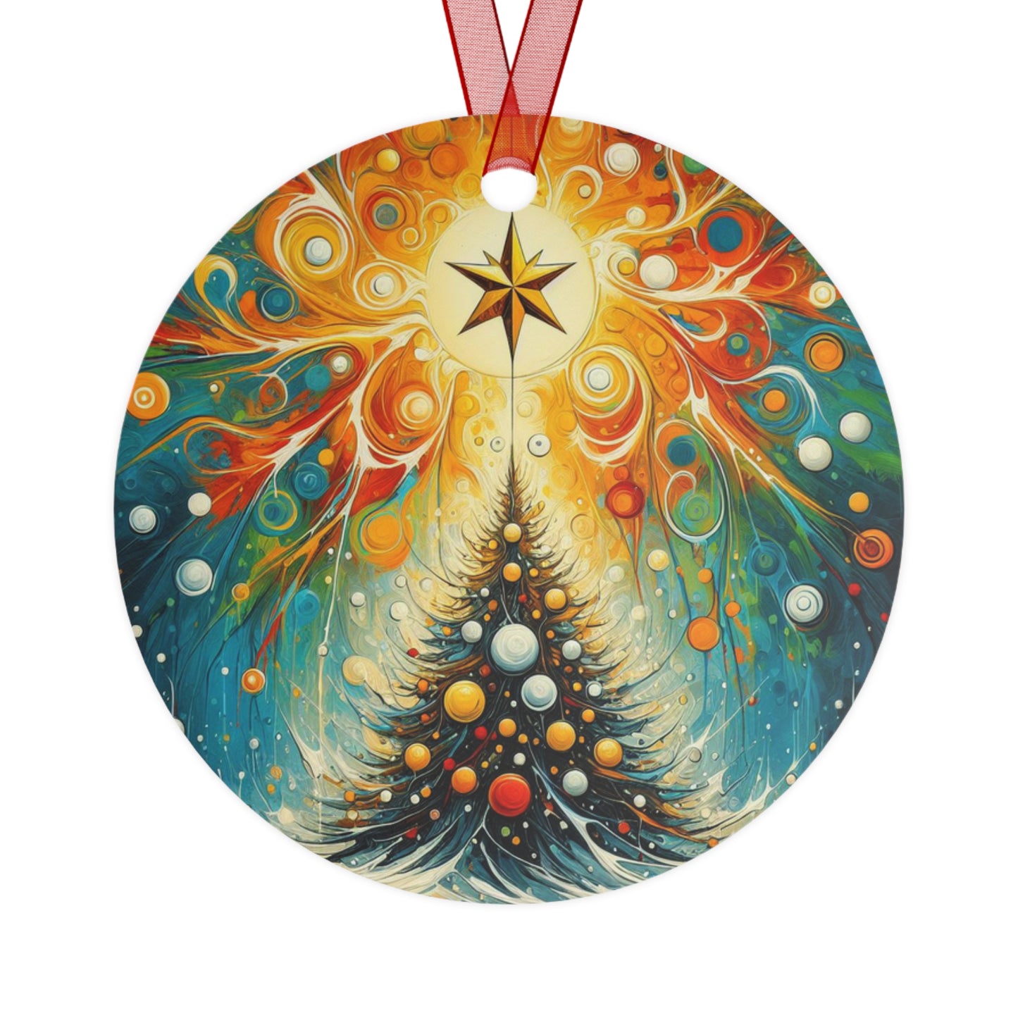 Cosmic Christmas Metal Ornaments, 2-Side Print