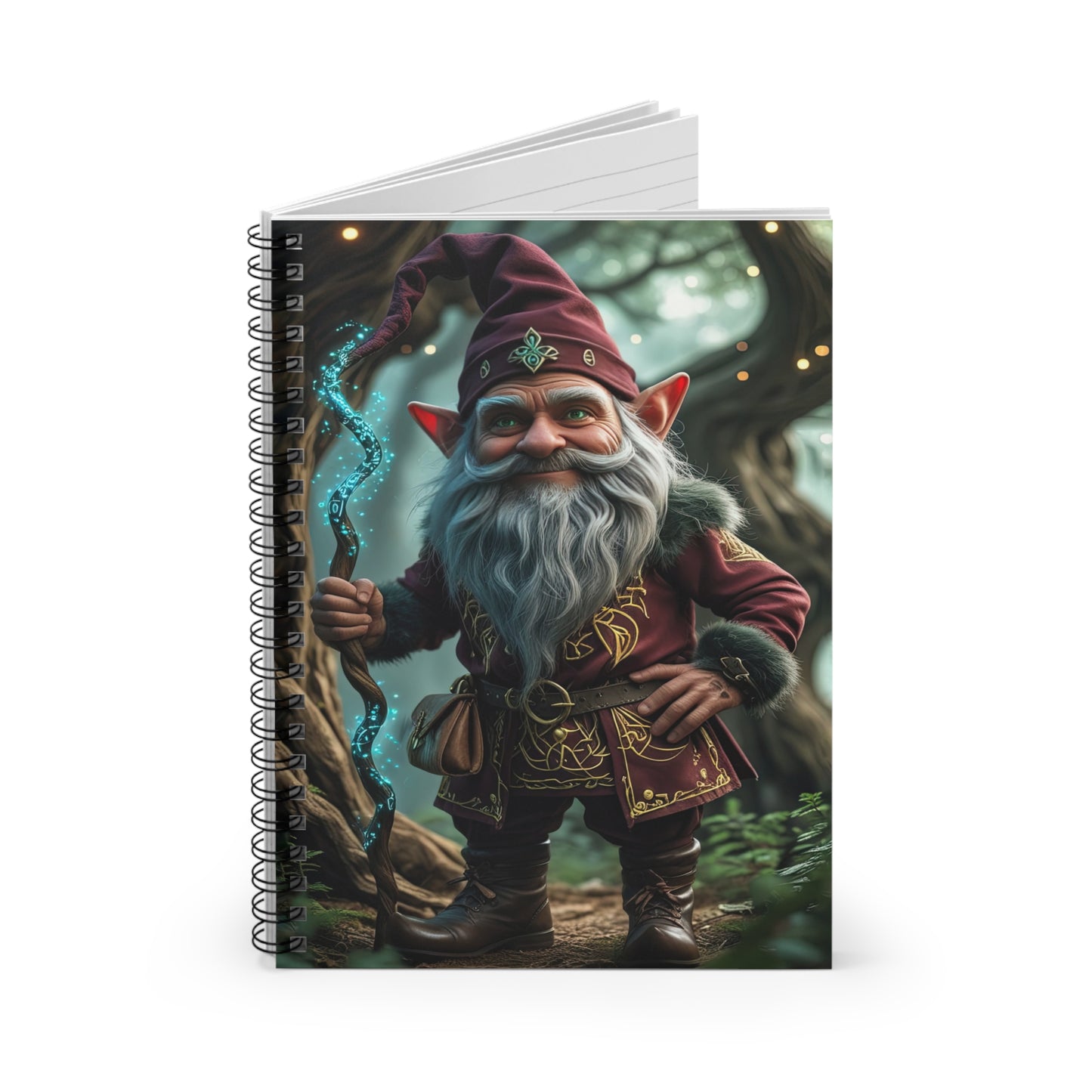 Gnome Forest Fantasy Notebook, Ruled Adventure Notebook