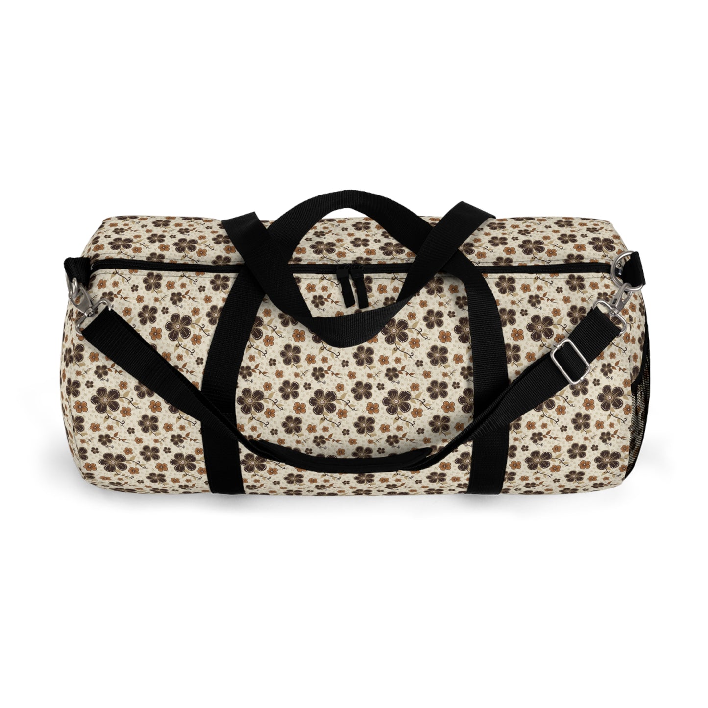 Timeless Elegance: Minimal Floral Duffel Bag / Beige