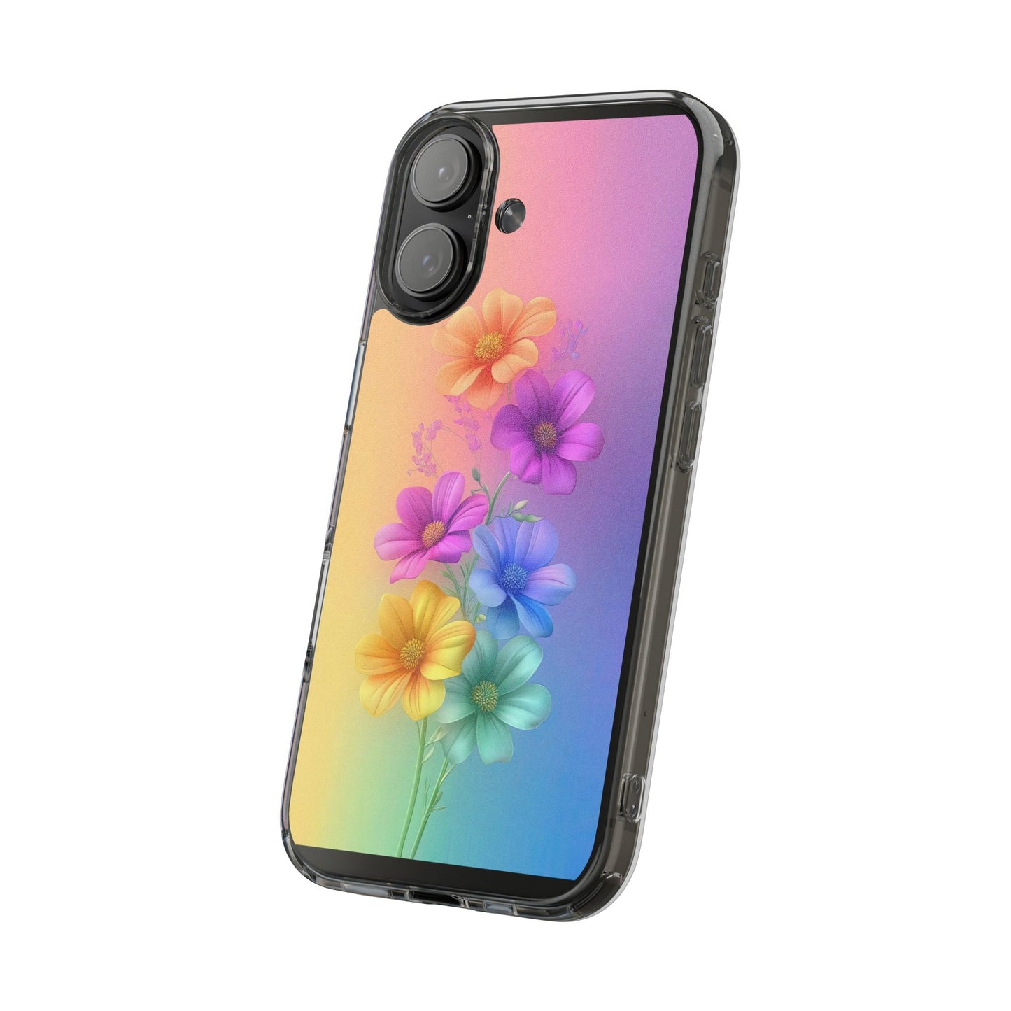 Floral Clear Phone Case – Colorful Flower Design