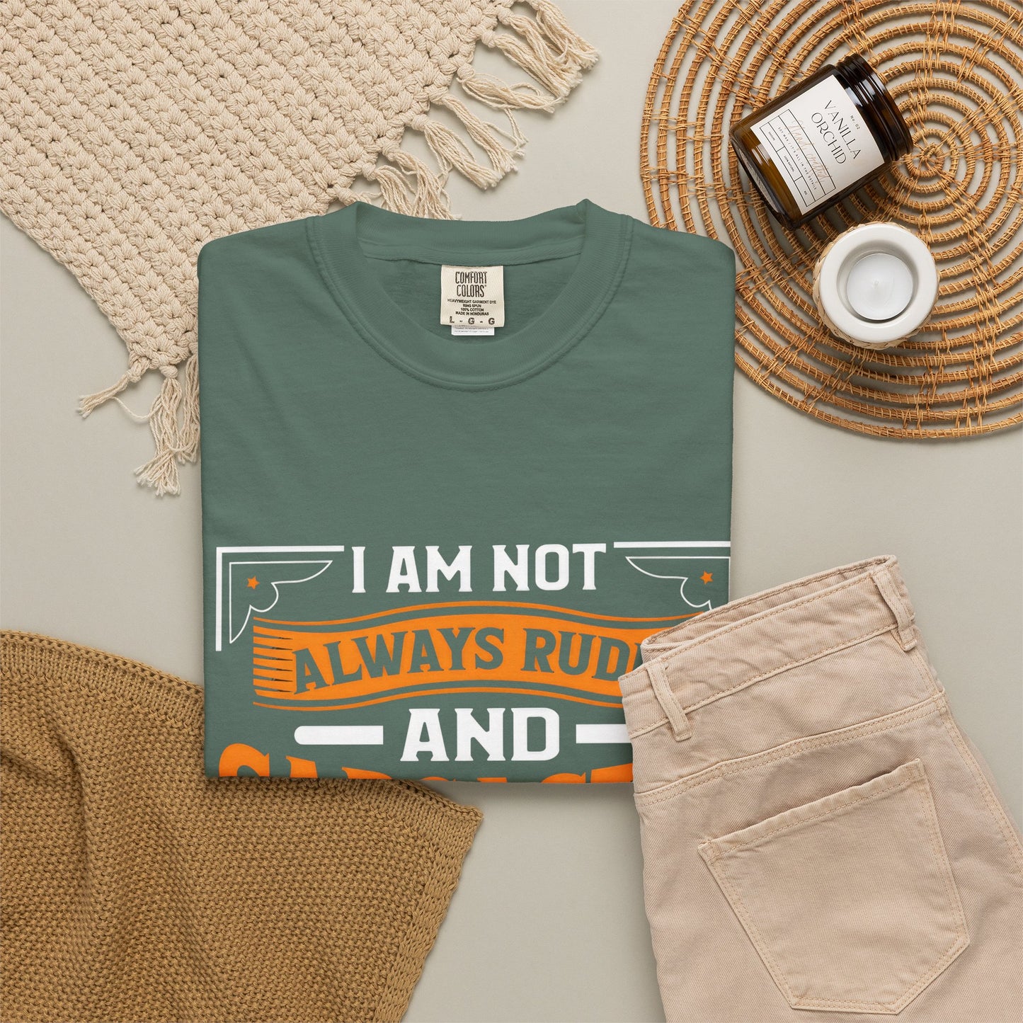 Unisex Garment-Dyed T-shirt - "I Am Not Always Rude and Sarcastic, Sometimes I'm Asleep"