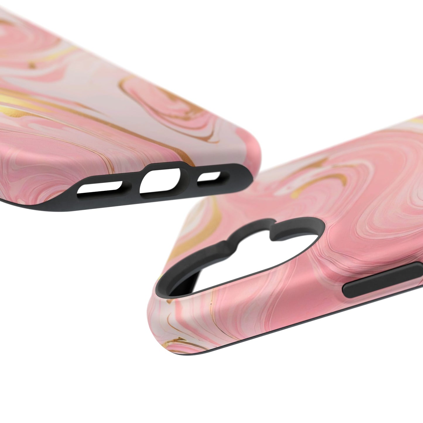 Stylish Magnetic Phone Case, Pink Marble Protective Cover