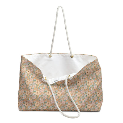 Blooming Joy: Happy Flower Pattern Weekender Bag