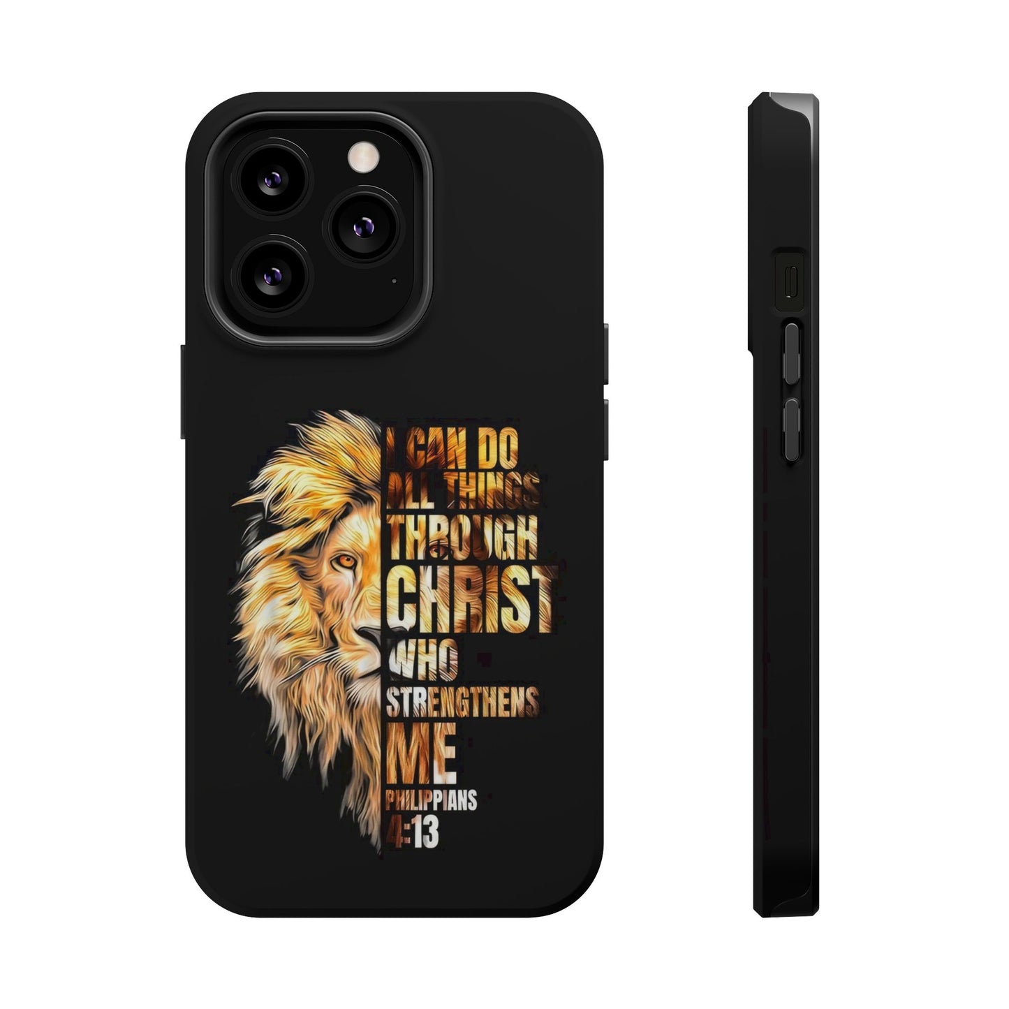 Inspirational Lion Magnetic iPhone Case, Strength & Faith, Christian Accessories
